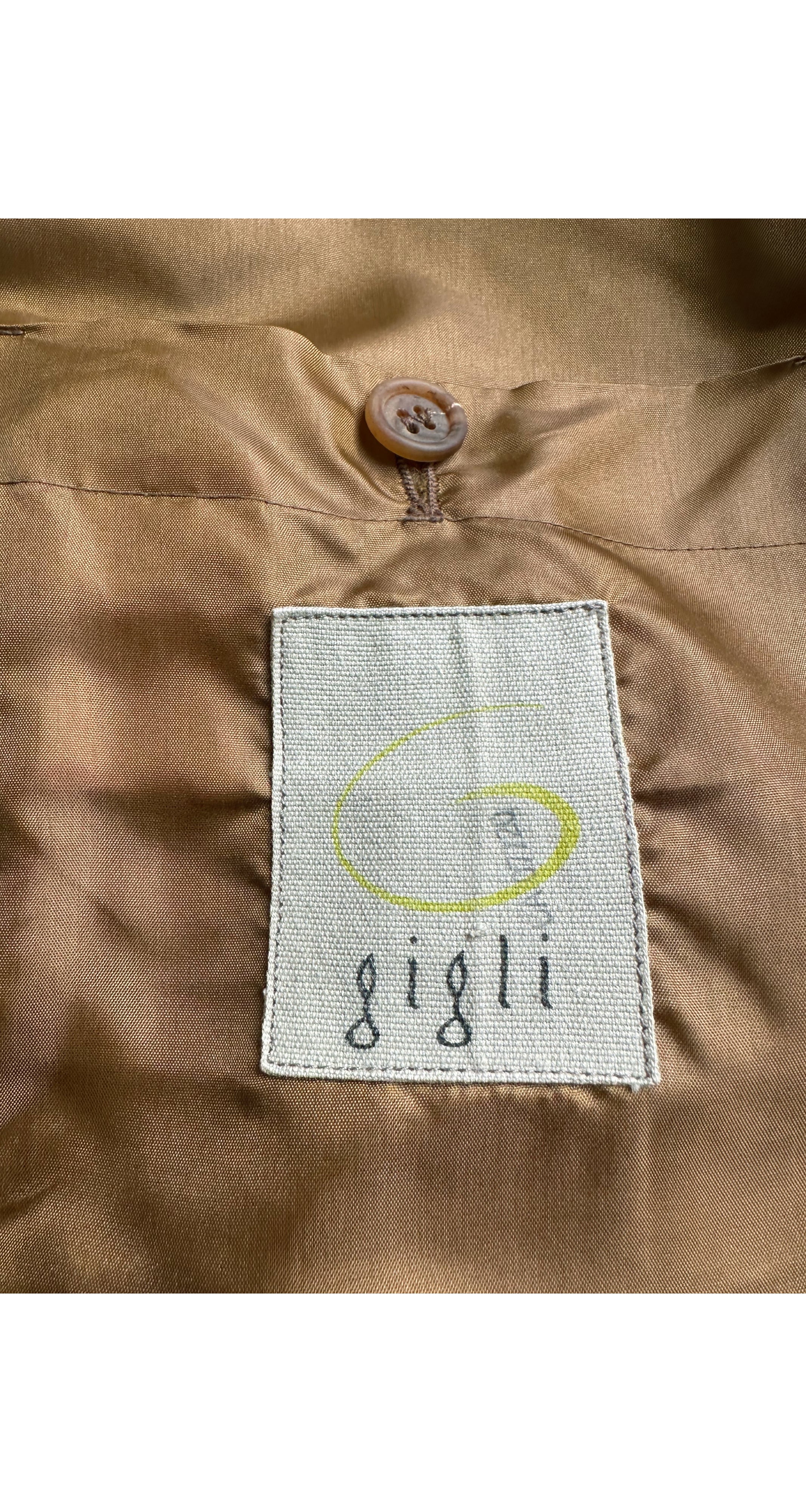 1990s Caramel Blouson Drawstring Light Jacket