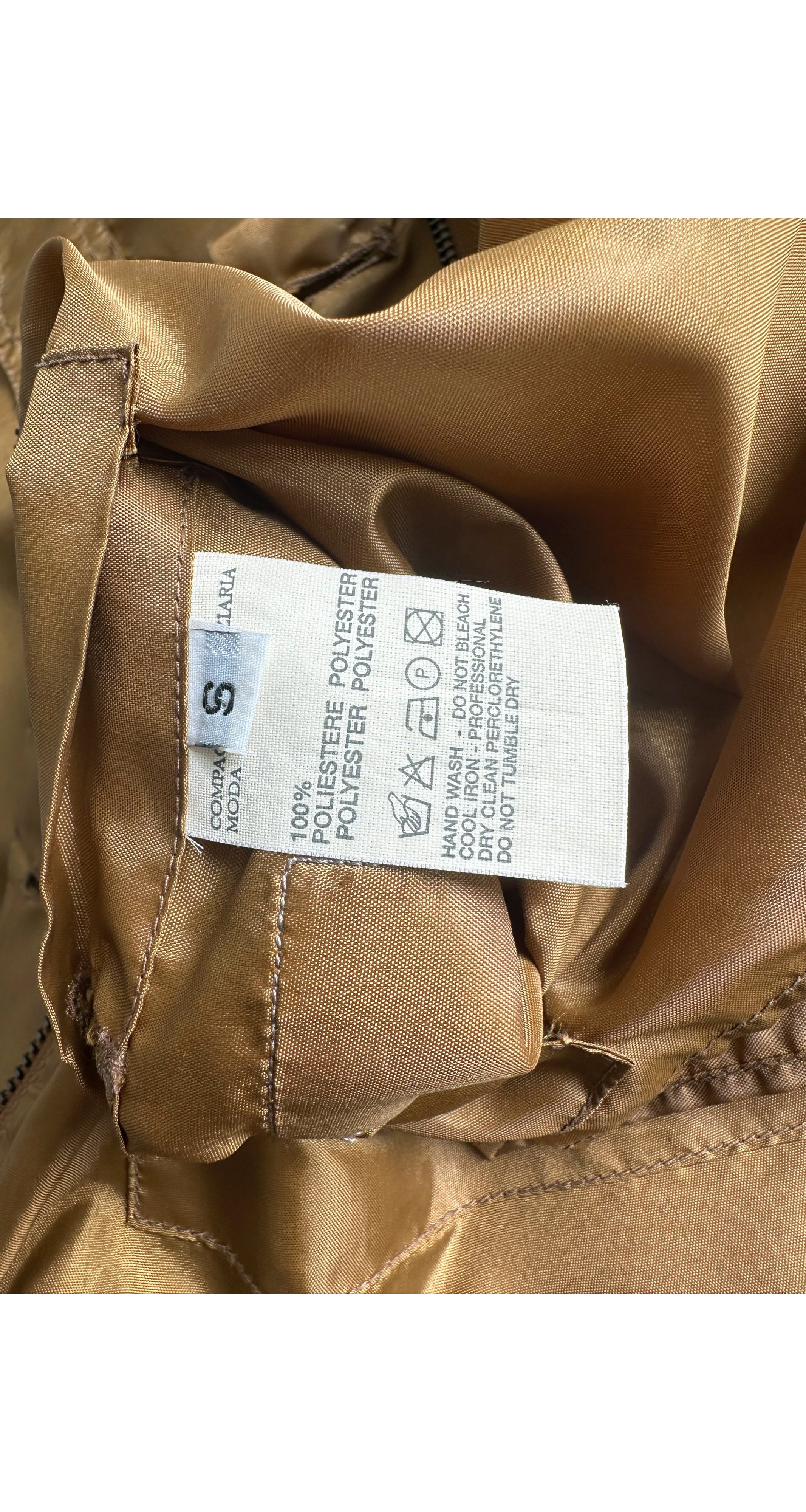 1990s Caramel Blouson Drawstring Light Jacket