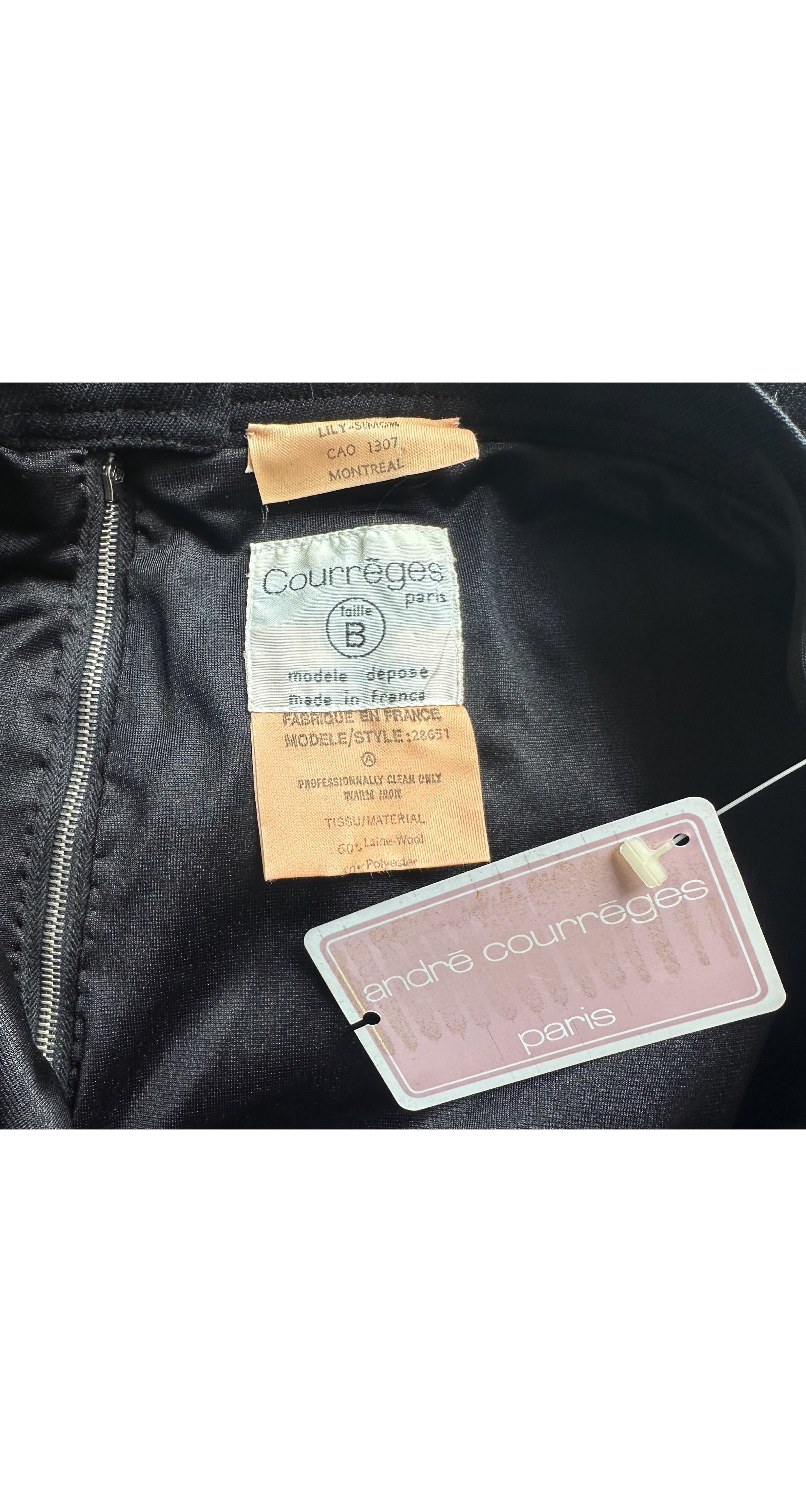 1970s NWT Black Wool Gabardine Straight-Leg Trousers