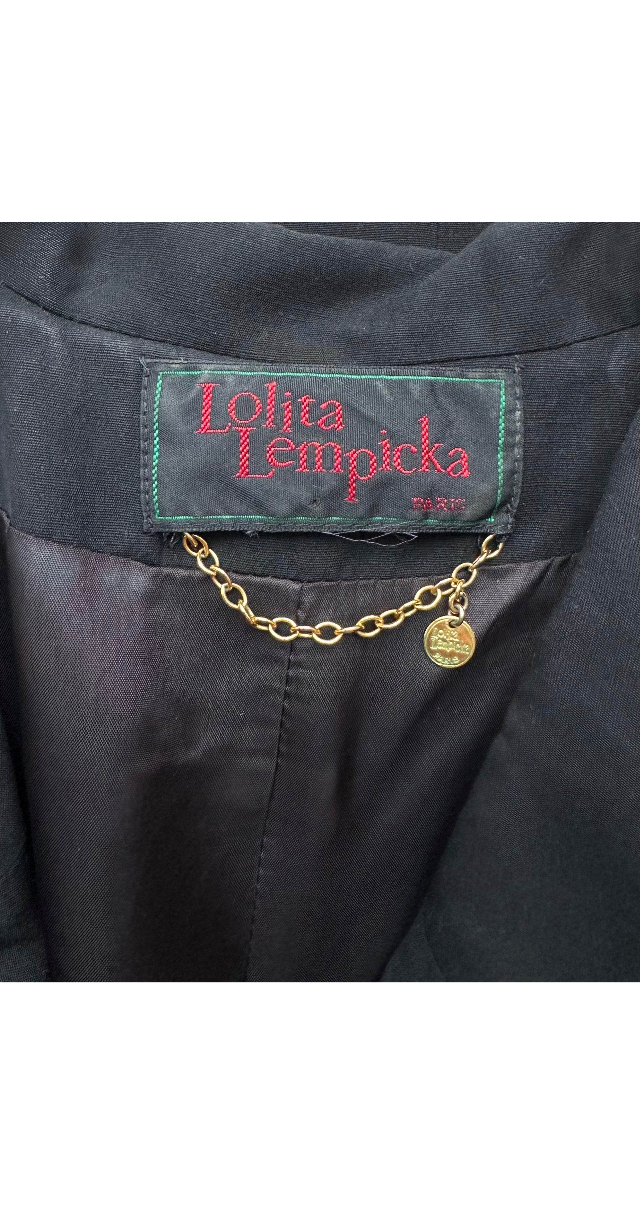 1993 S/S Black Linen Raffia Side Panel Blazer Jacket