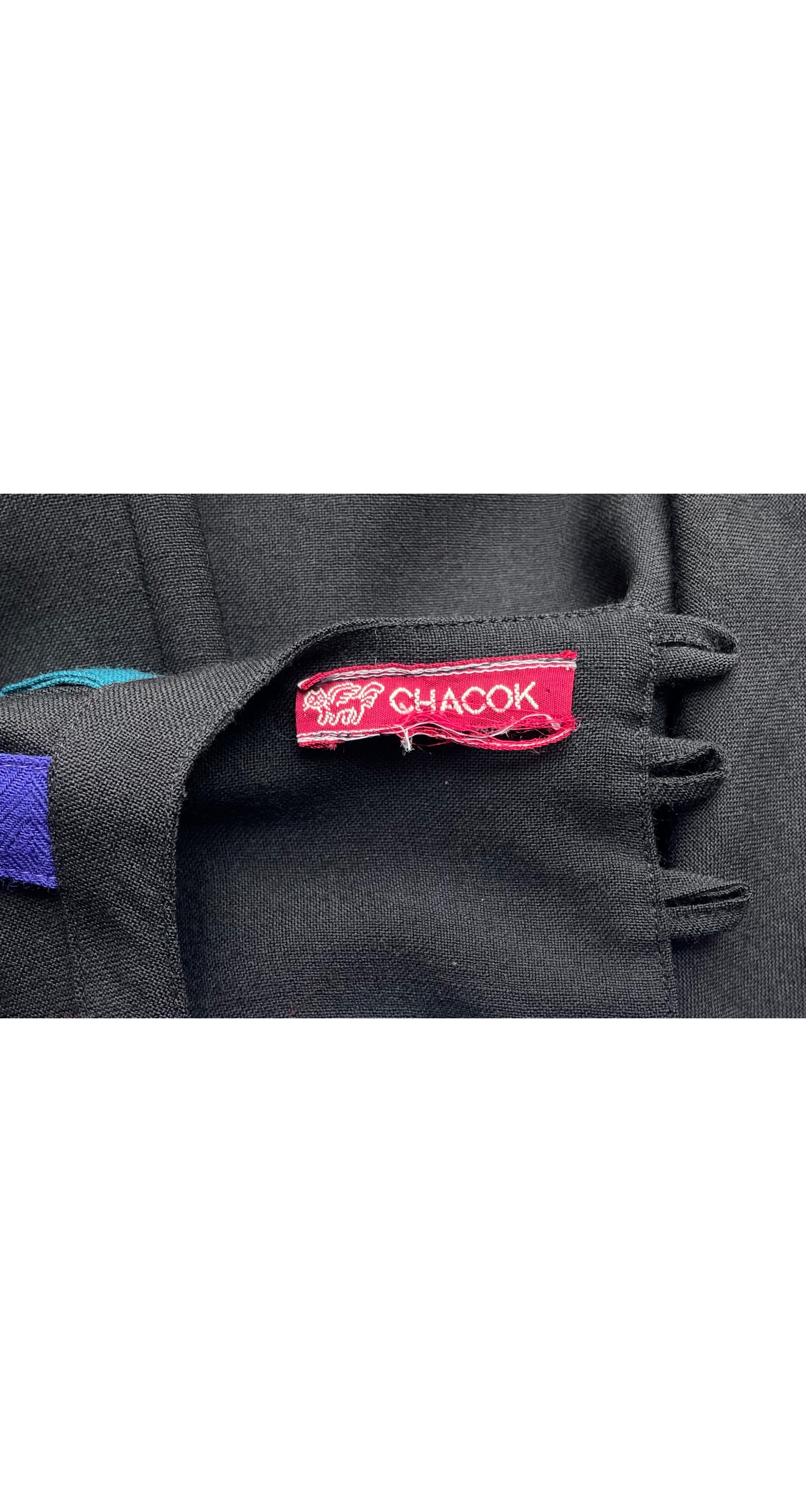 1980s Black Balloon Sleeve Shift Dress