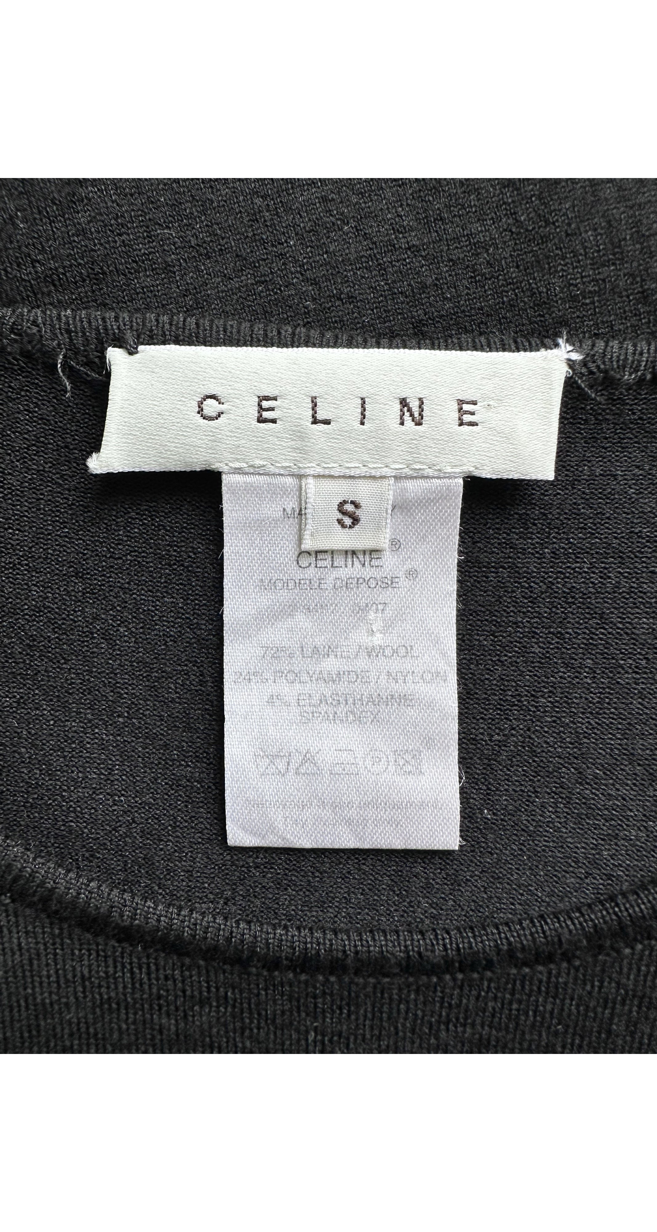 2000s Black Wool Knit Lace-Up Sleeve Top