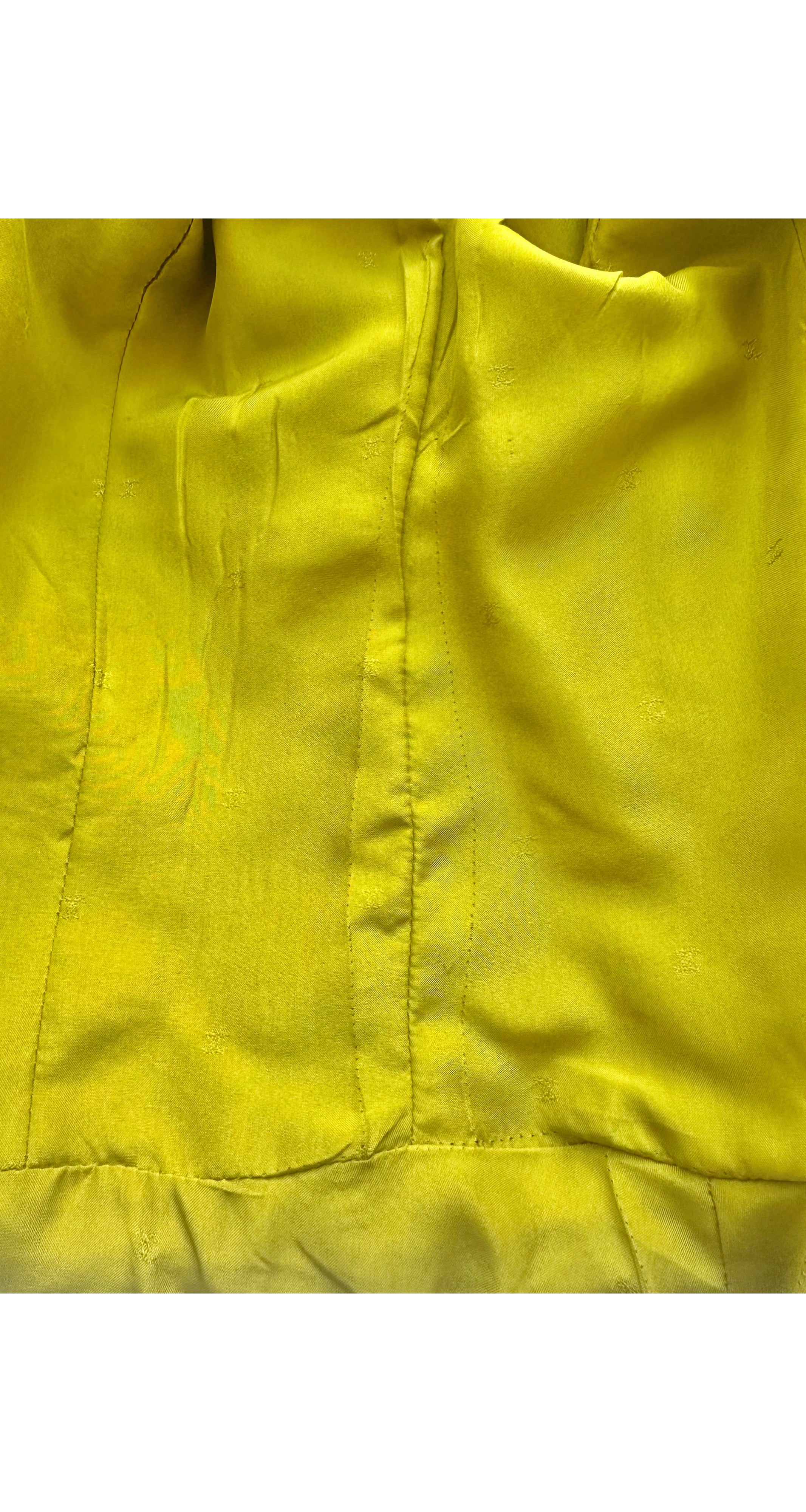 1991-92 F/W Chartreuse Wool Bouclé Double-Breasted Skirt Suit