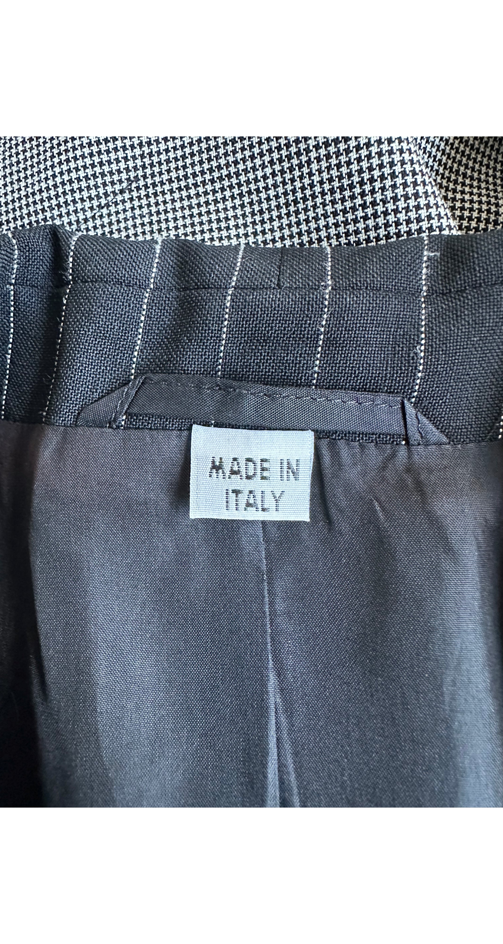 1998 S/S "Untitled" Men's Spliced Pinstripe & Houndstooth Wool Blazer