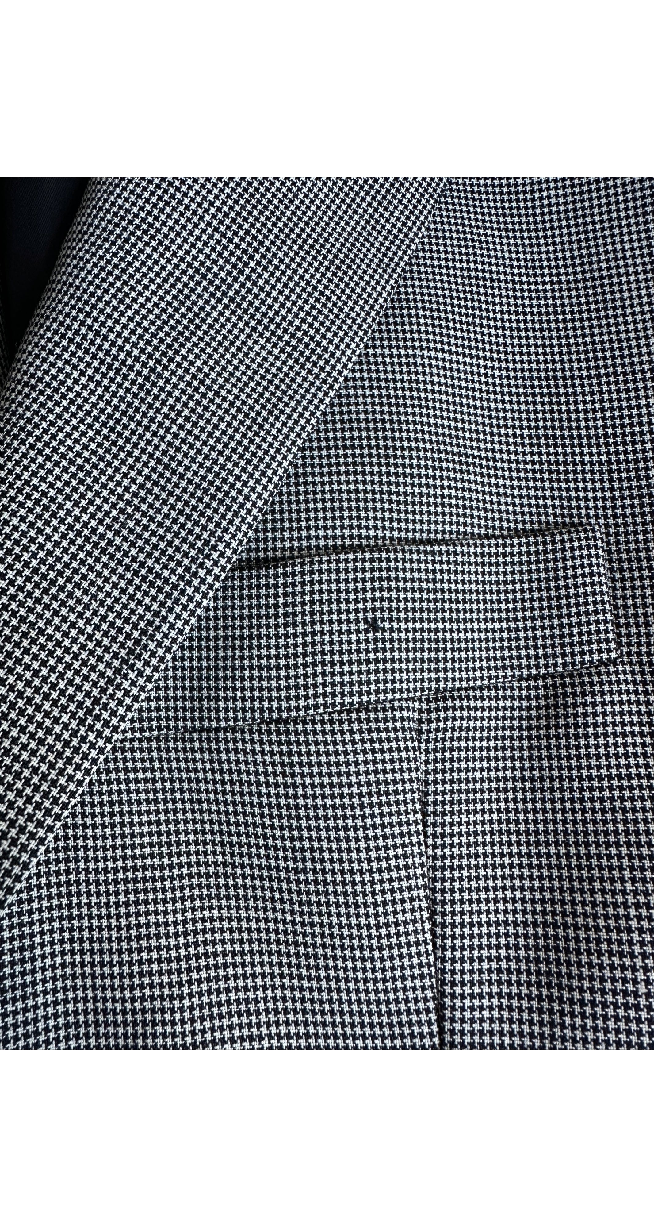 1998 S/S "Untitled" Men's Spliced Pinstripe & Houndstooth Wool Blazer