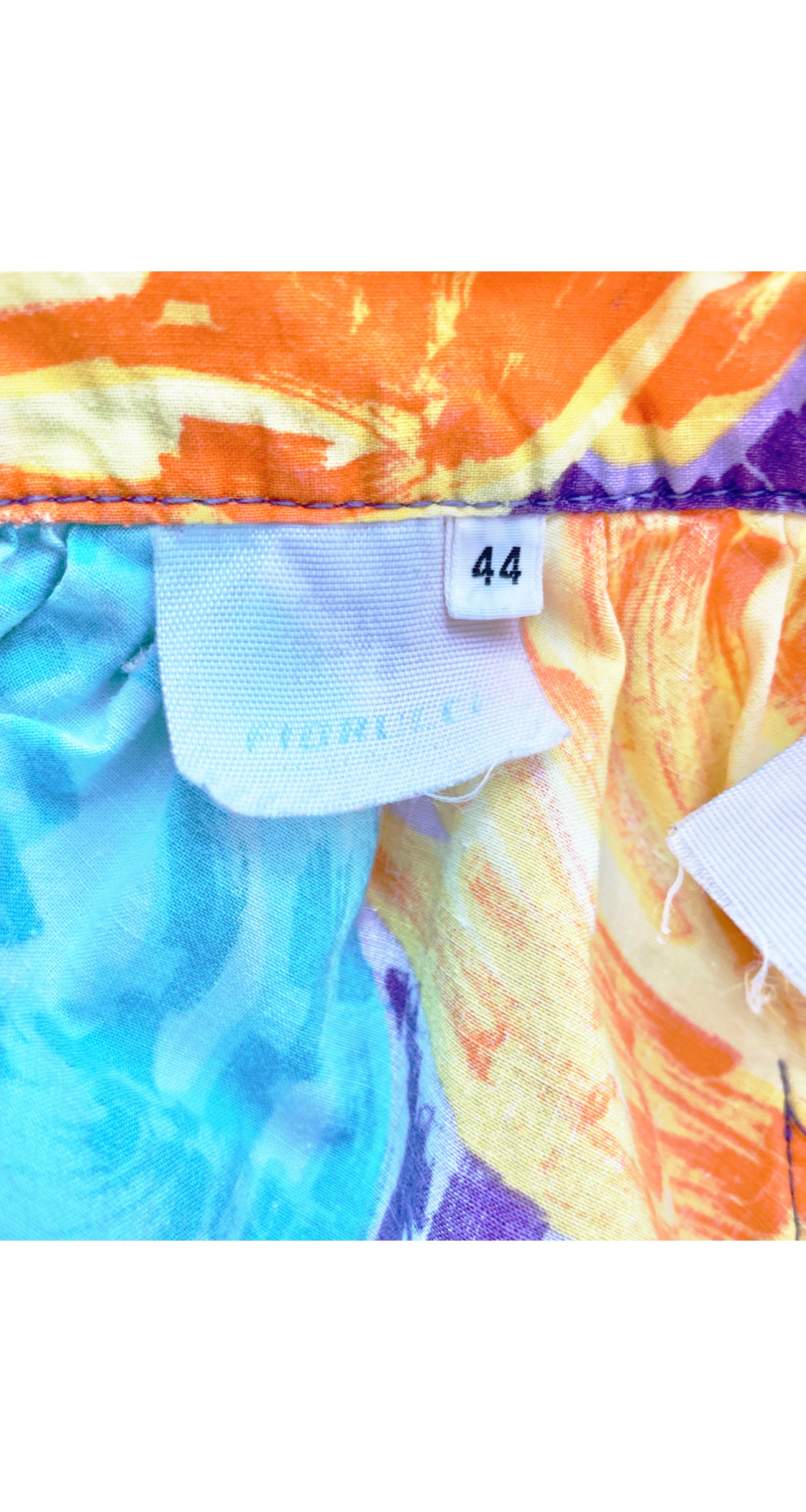 1980s Abstract Print Cotton Pocket Skirt