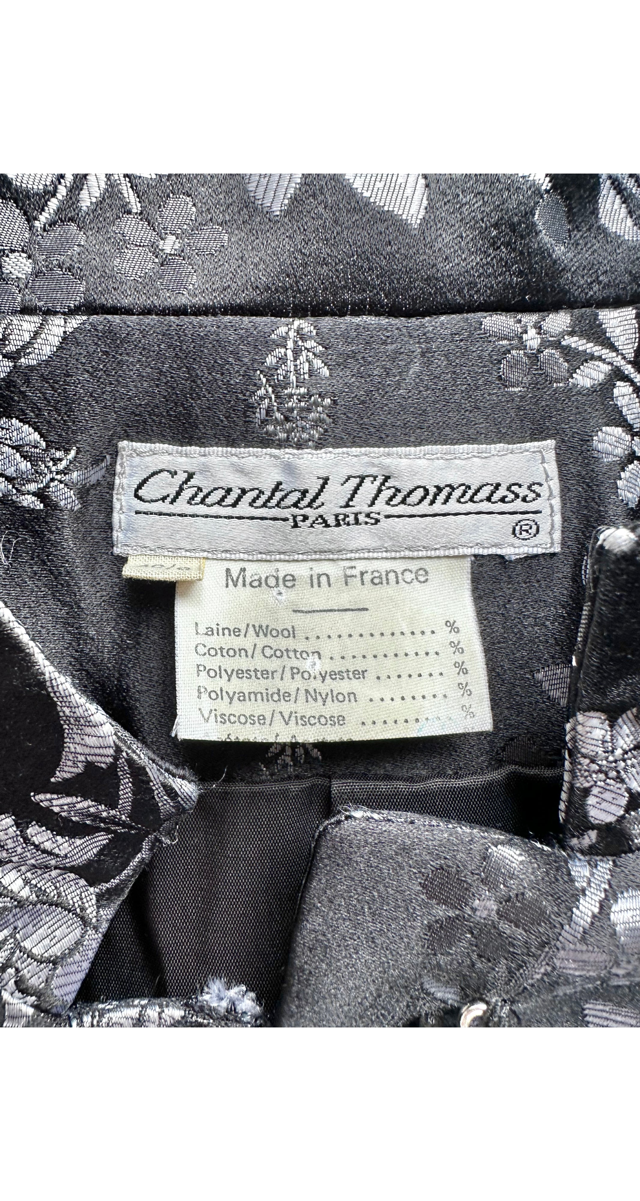 1989-90 F/W Floral Silver Silk Jacquard Long Evening Jacket