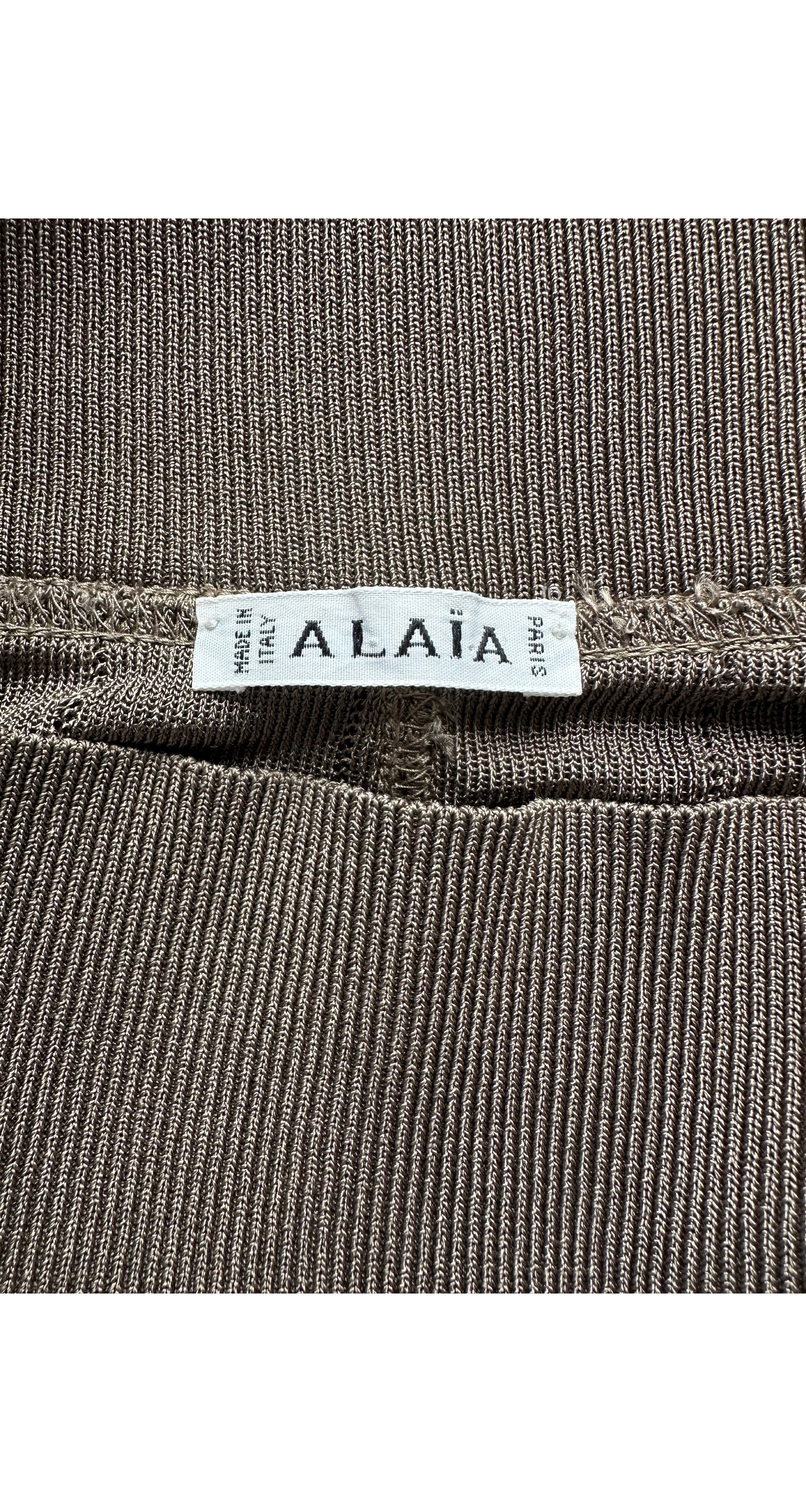 1990 S/S Taupe Rayon Knit High-Waisted Shorts