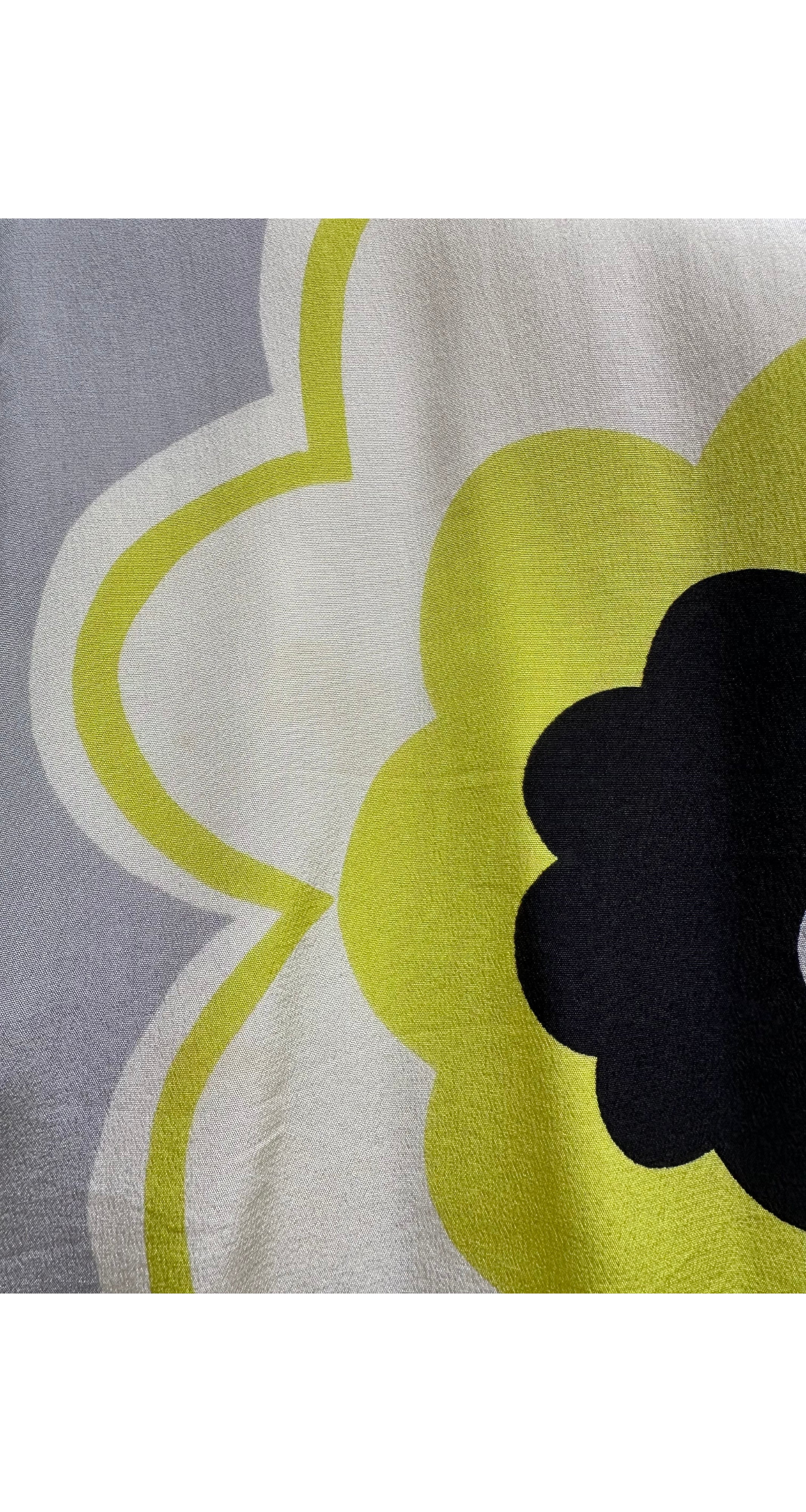 1960s Art Deco Floral Print Silk Shift Dress