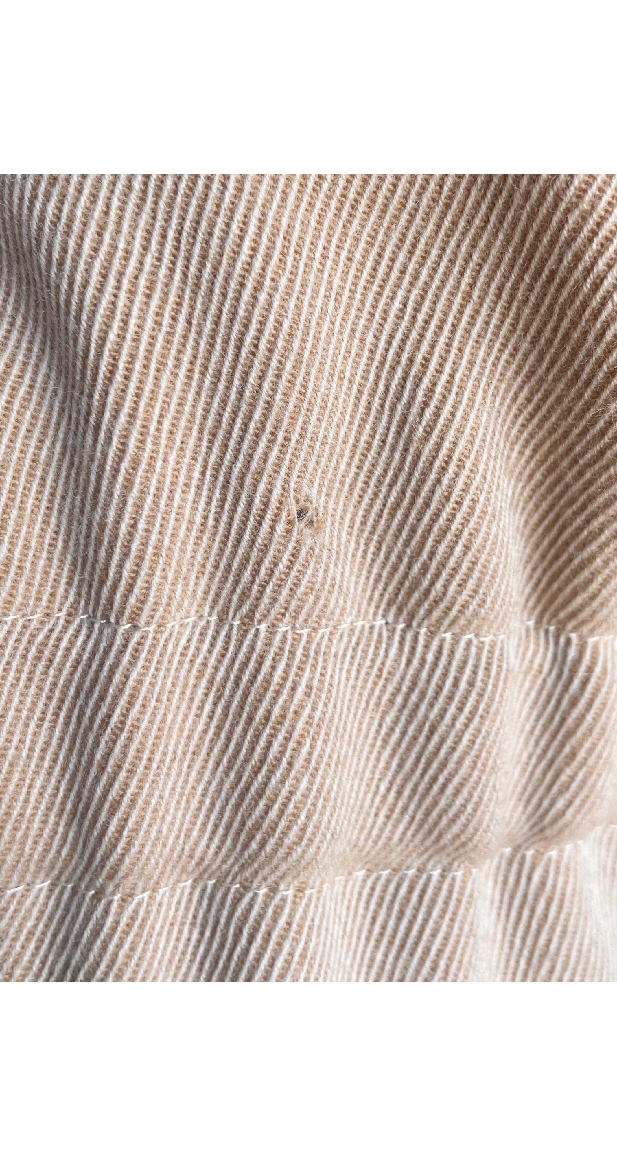 1990s Beige Wool Gabardine Faux Fur Trim Coat