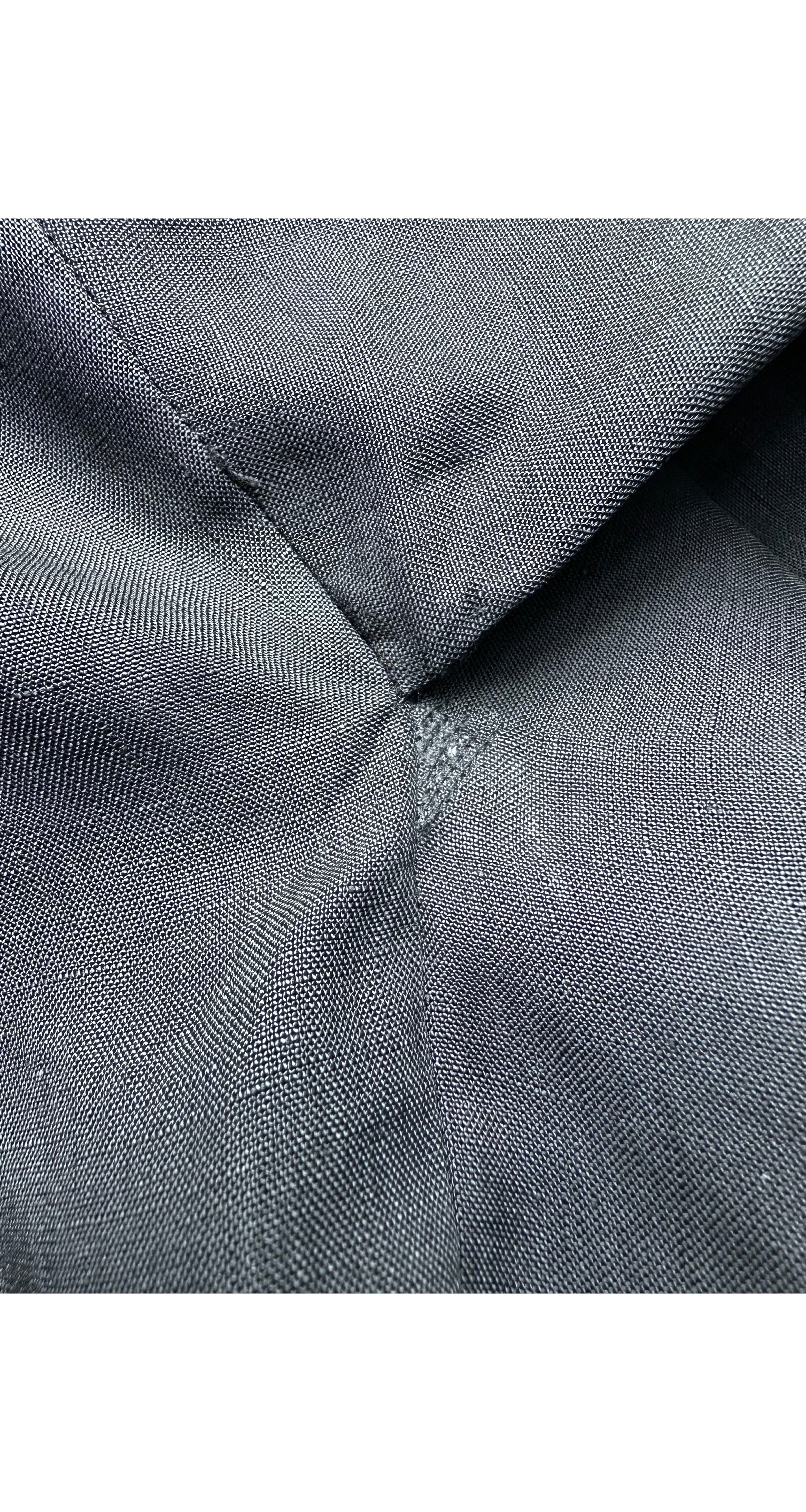 1987 S/S Black Linen Long Sleeve Trapeze Tunic