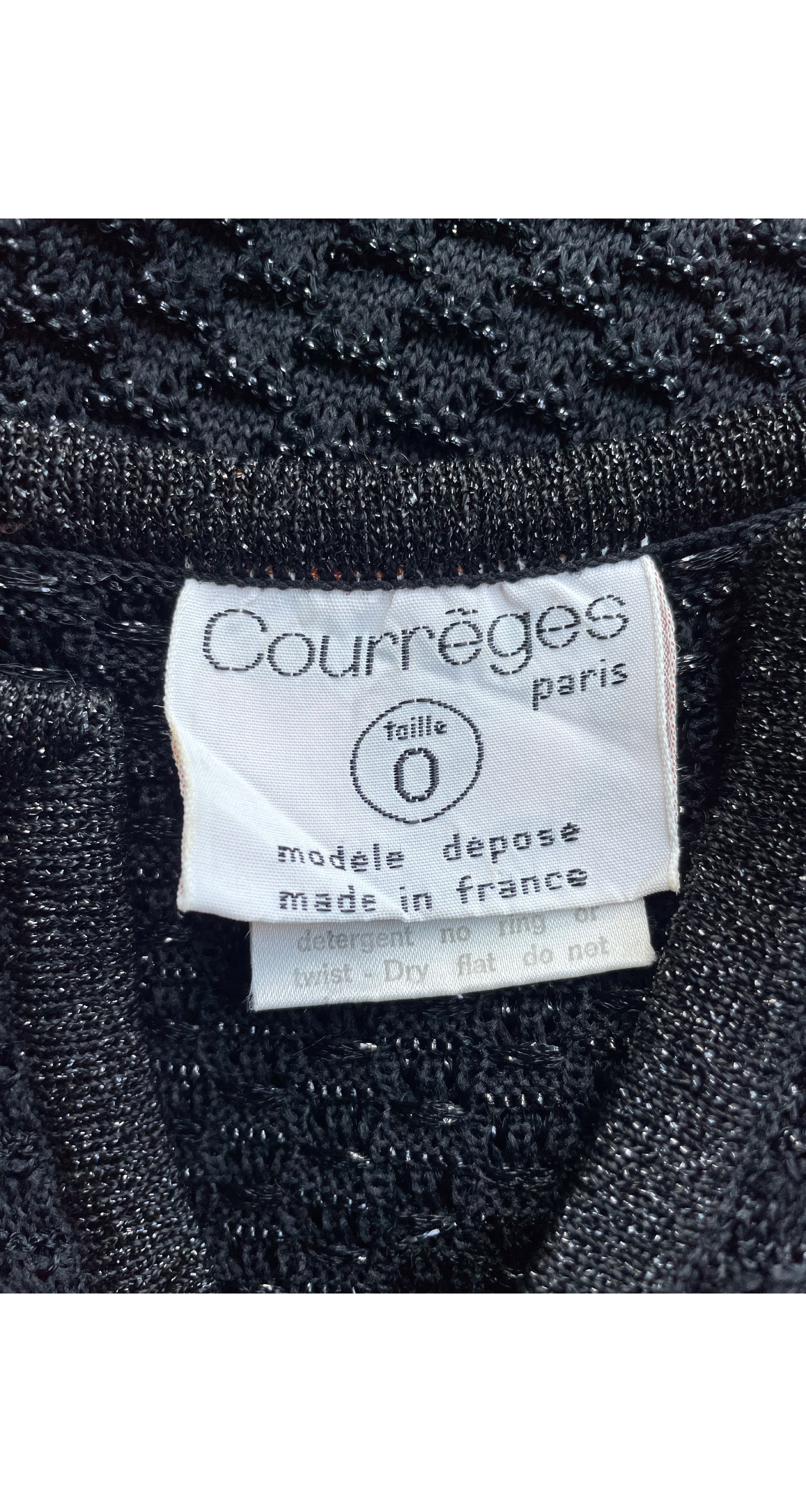 1970s Logo Lurex Black Knit Sleeveless Top