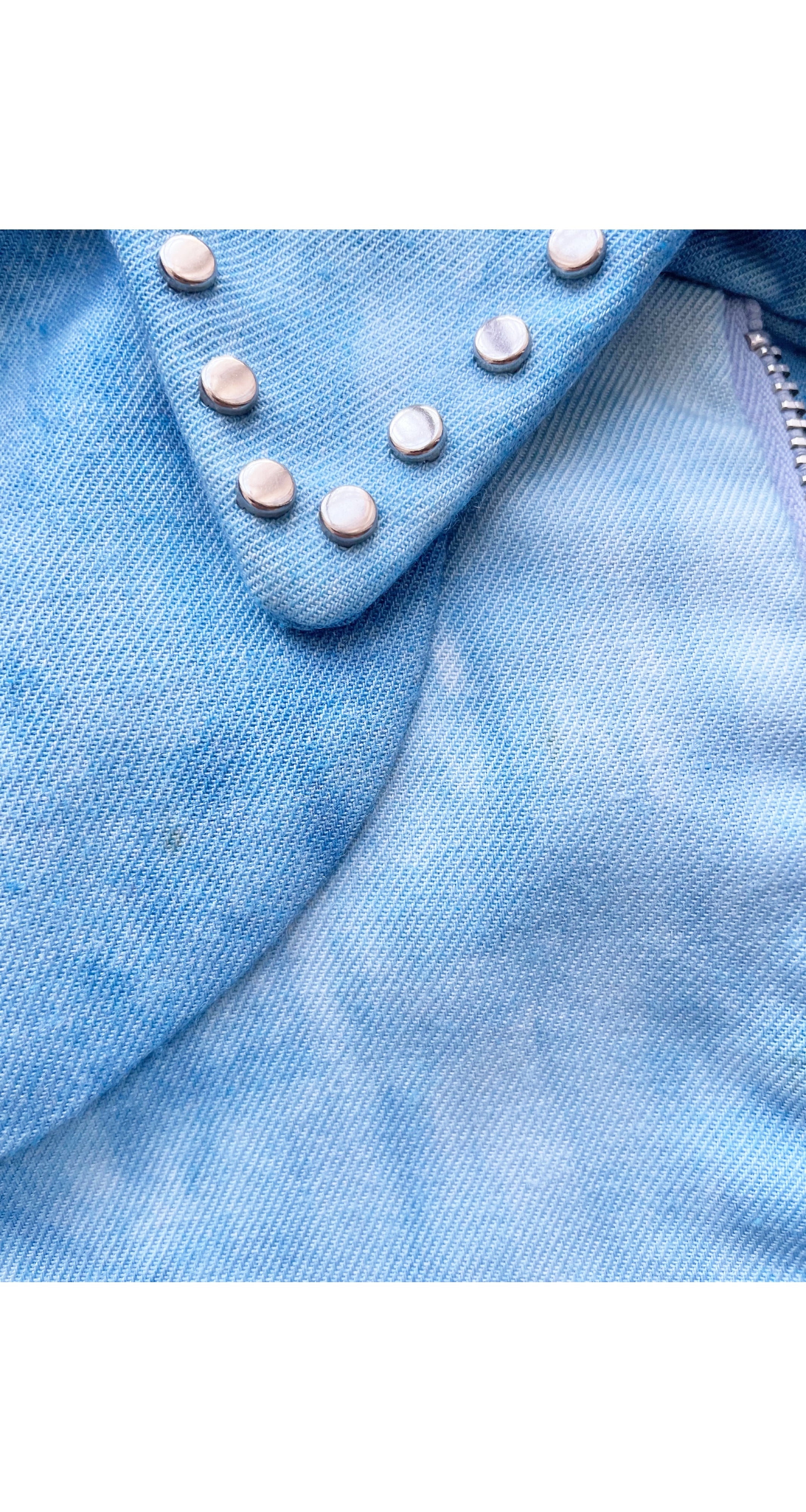 1970s Tie-Dye Denim Studded Jacket & Pants Set