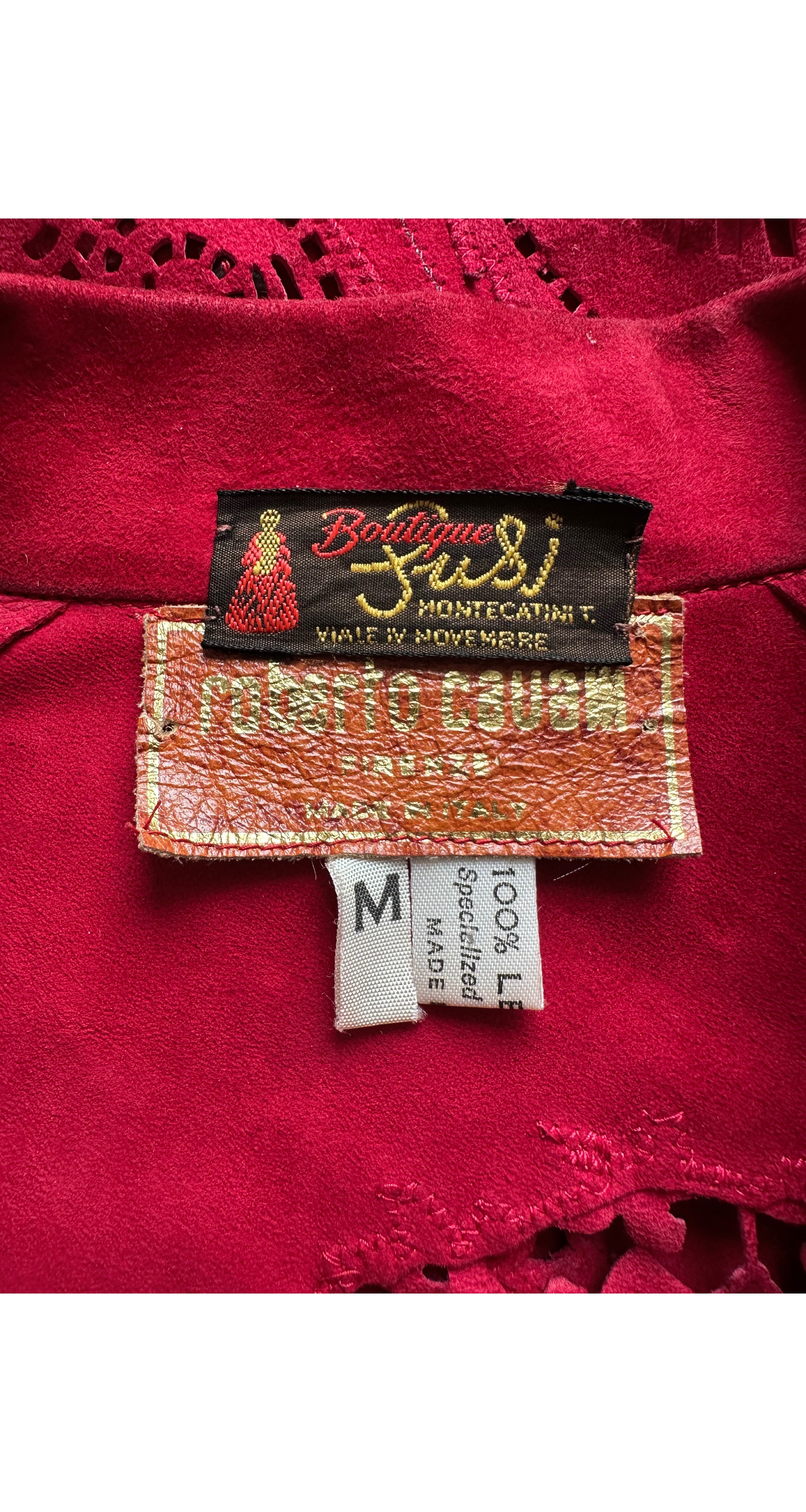 1980s Laser-Cut Red Suede Light Jacket