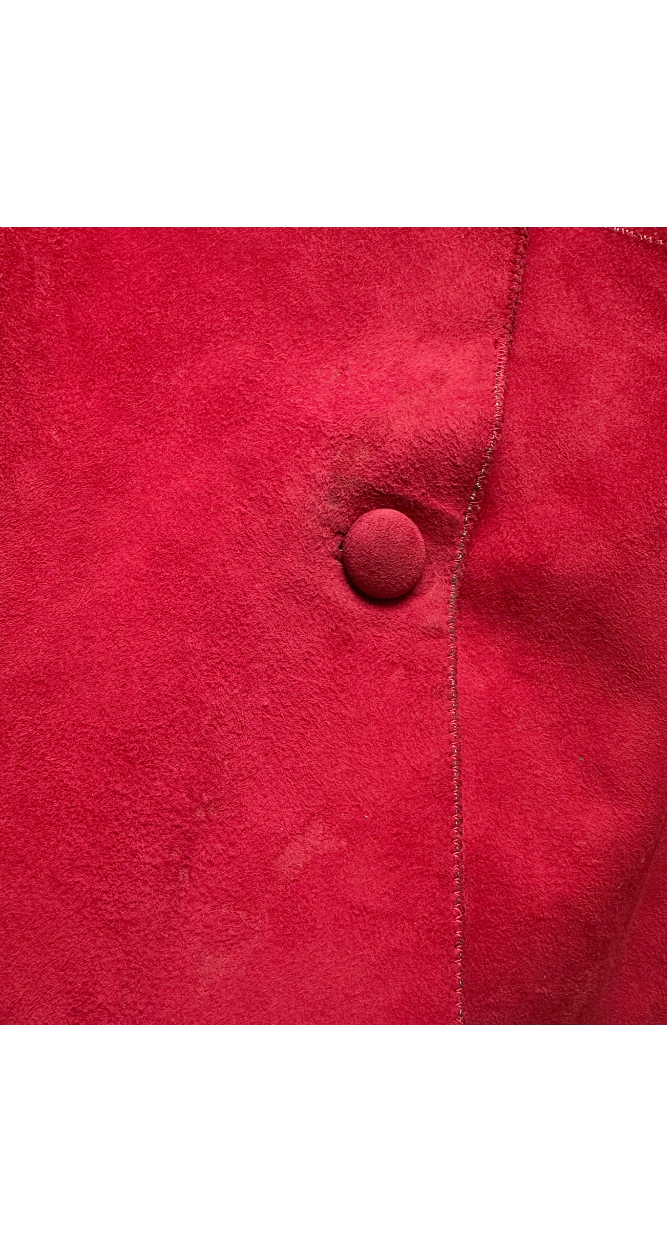 1980s Laser-Cut Red Suede Light Jacket