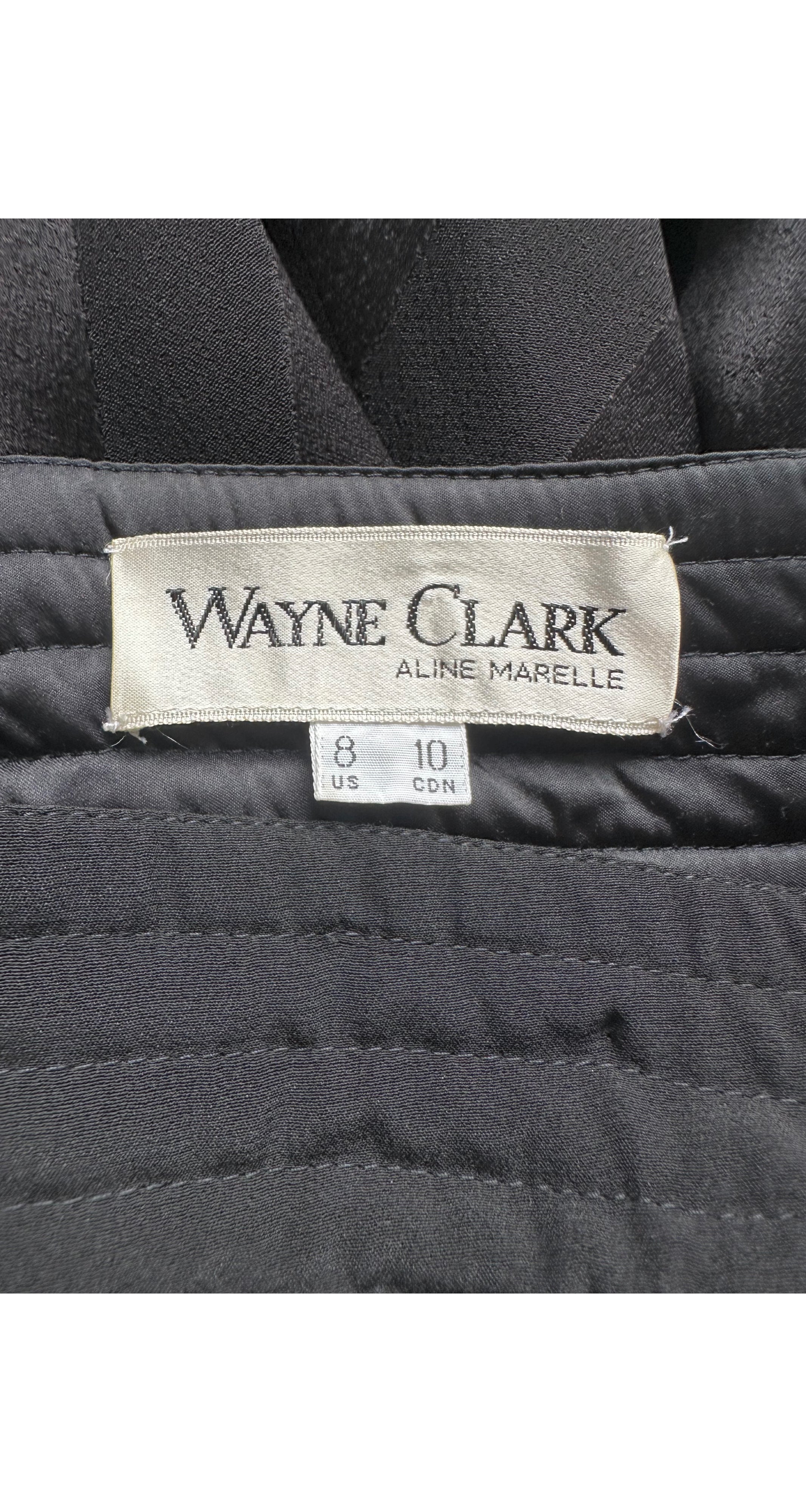 1980s Black Tuxedo Stripe High-Waisted Skirt