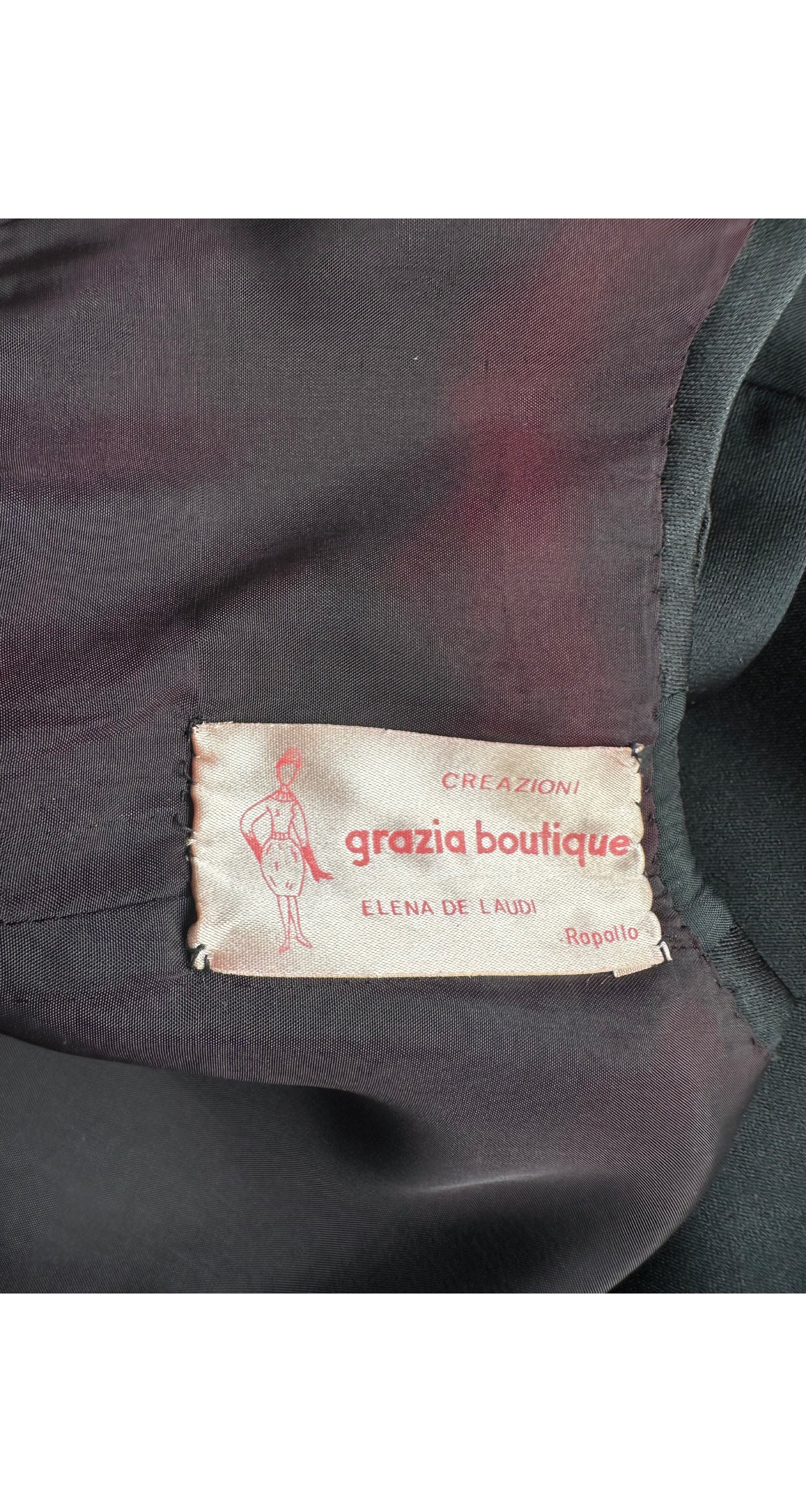 1960s Sequin Cobra Snake Black Evening Gown