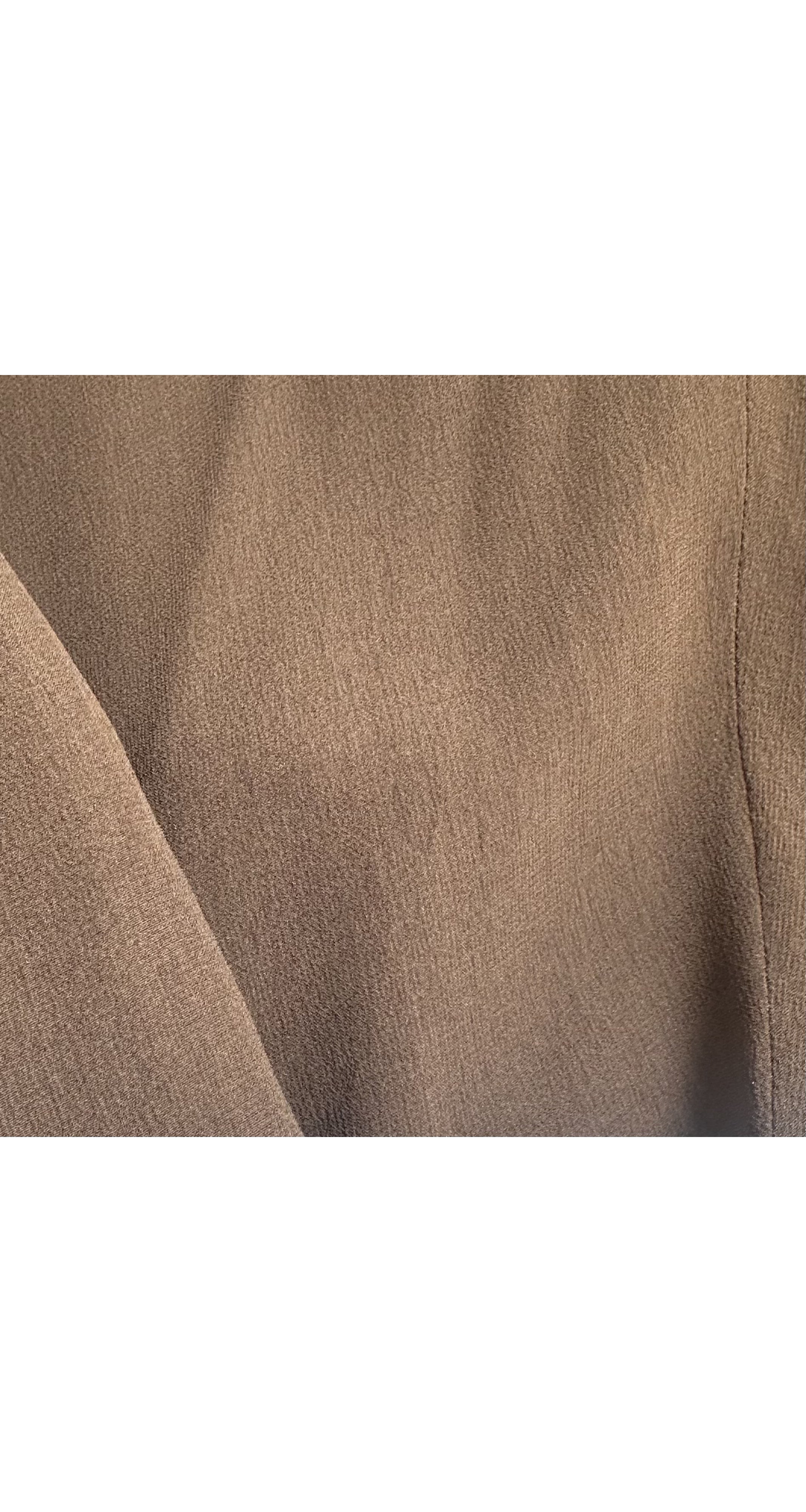 1970s Beaded Brown Silk Chiffon Bishop Sleeve Evening Gown