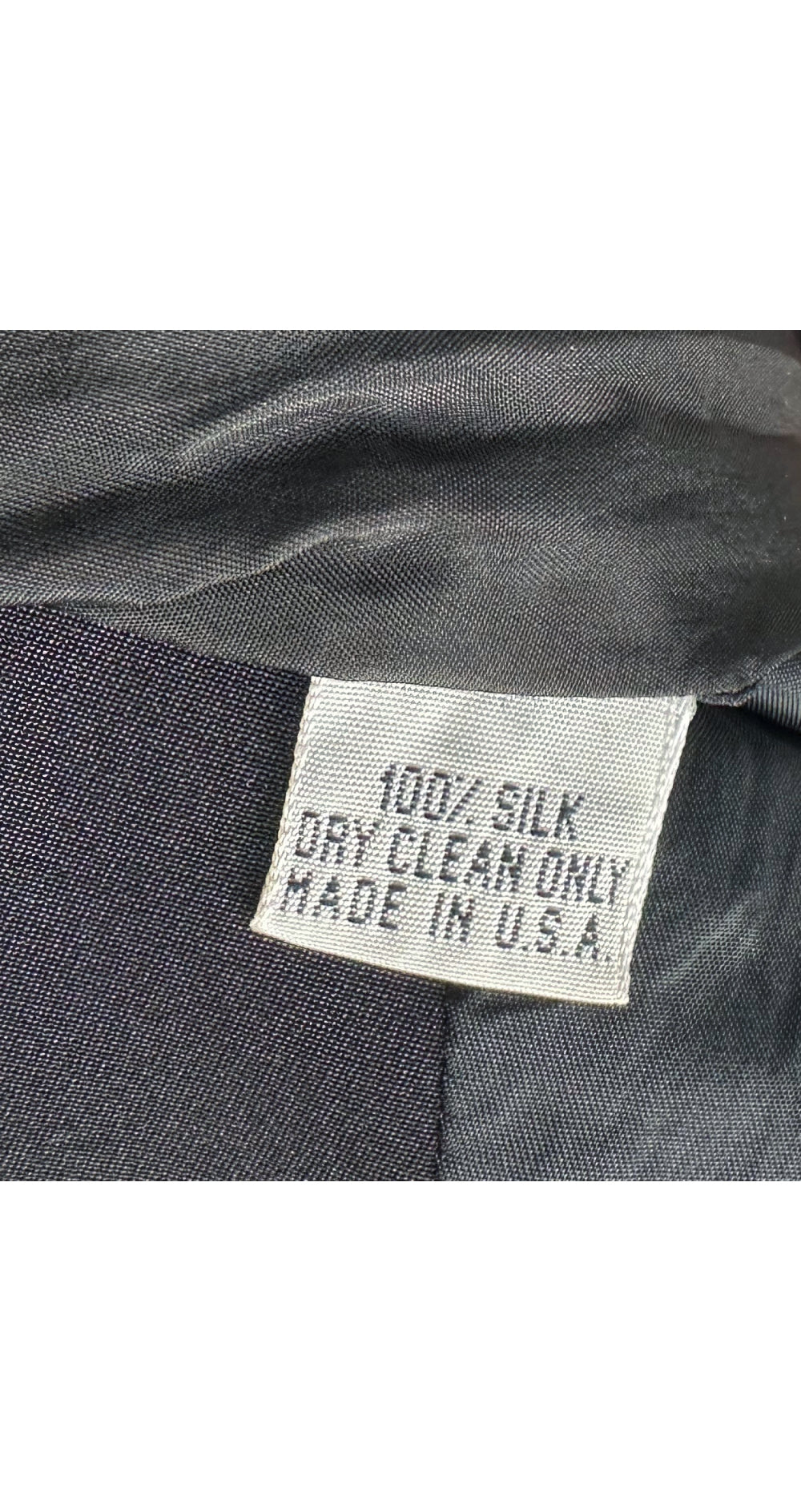 1990s Lace Inset Black Silk Crepe Jacket