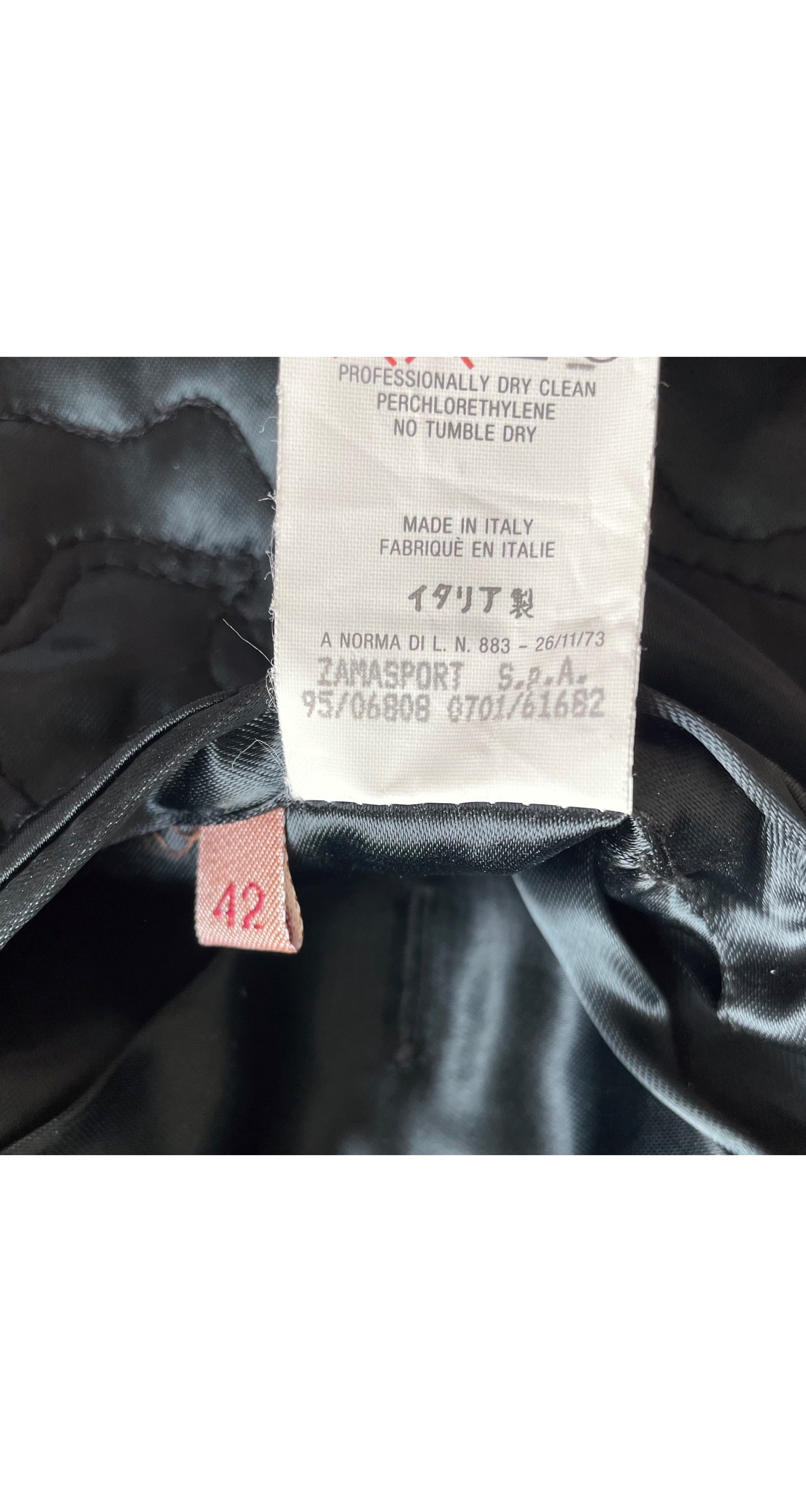 1995 F/W NWT Gray Wool Gabardine Satin Lapel Coat