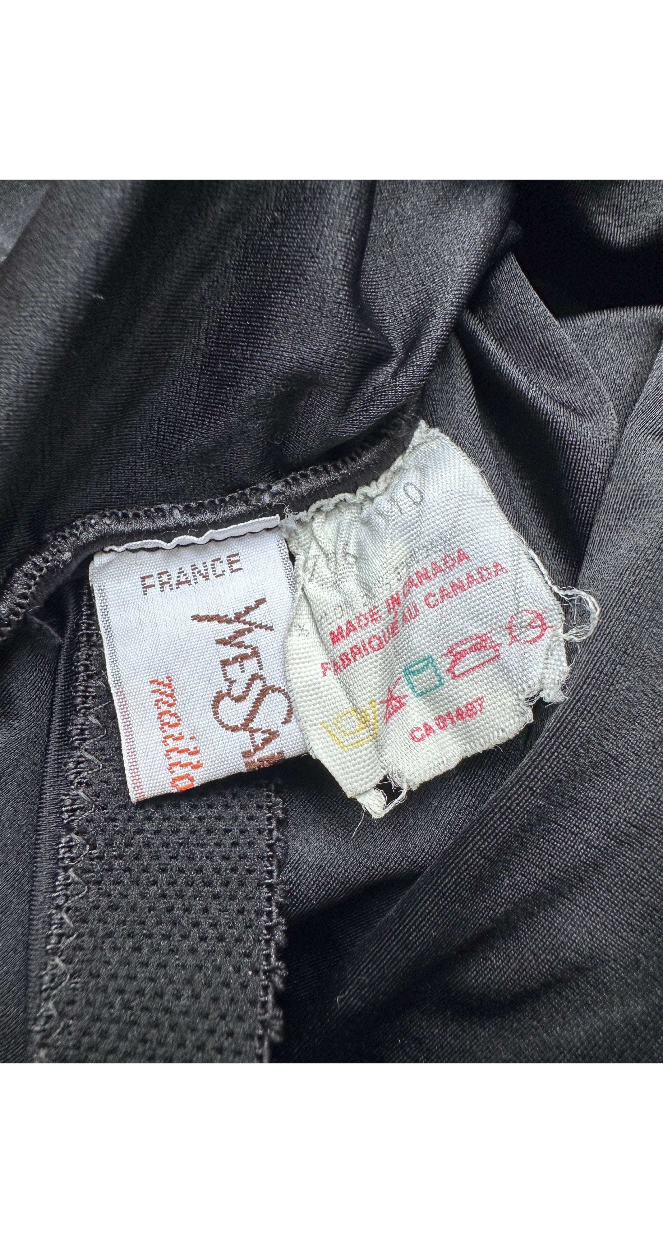 1983 Black Ruched Halter One-Piece Swimsuit