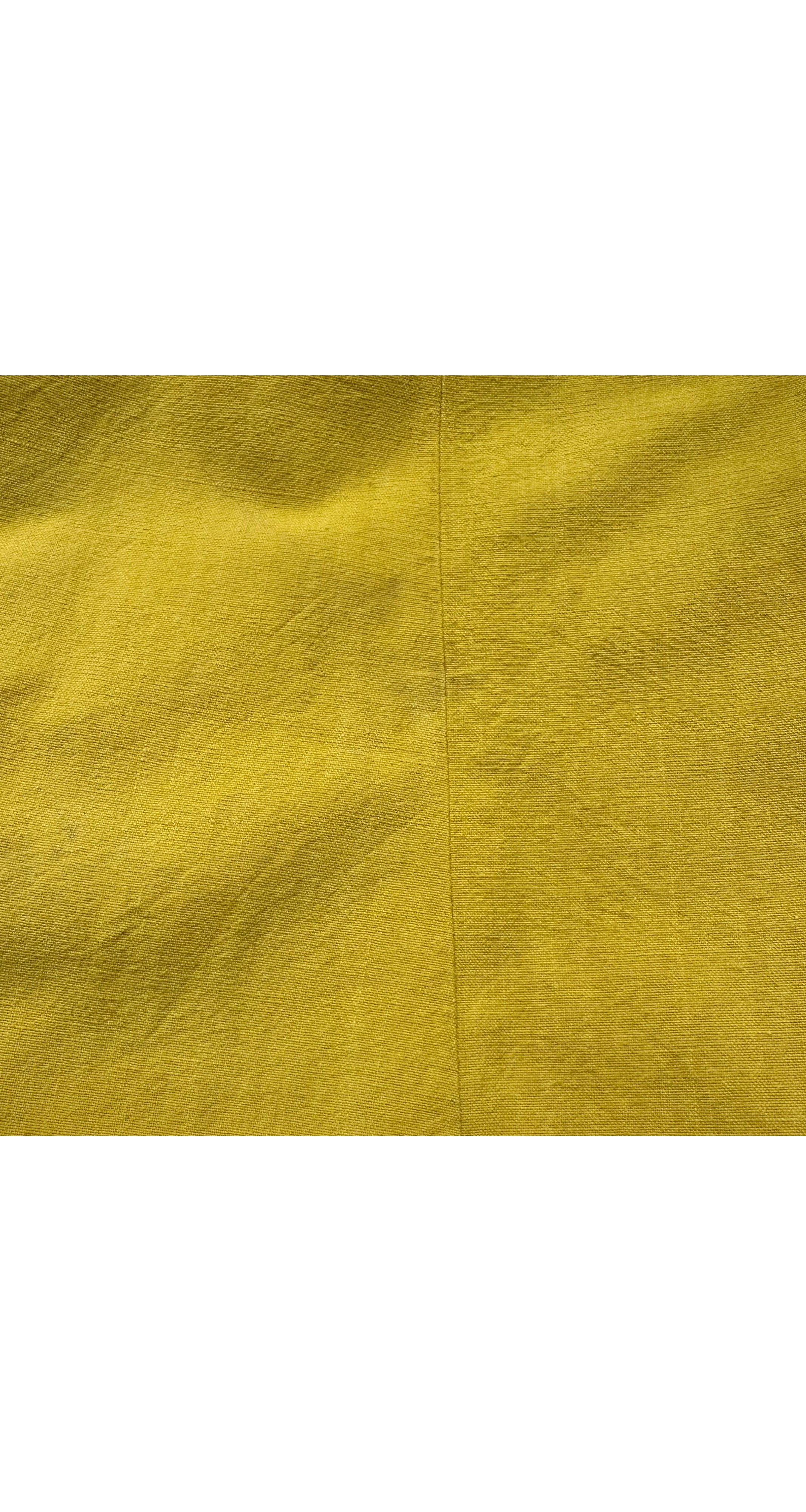 1970s Hand-Embroidered Yellow Cotton Caftan Maxi Dress