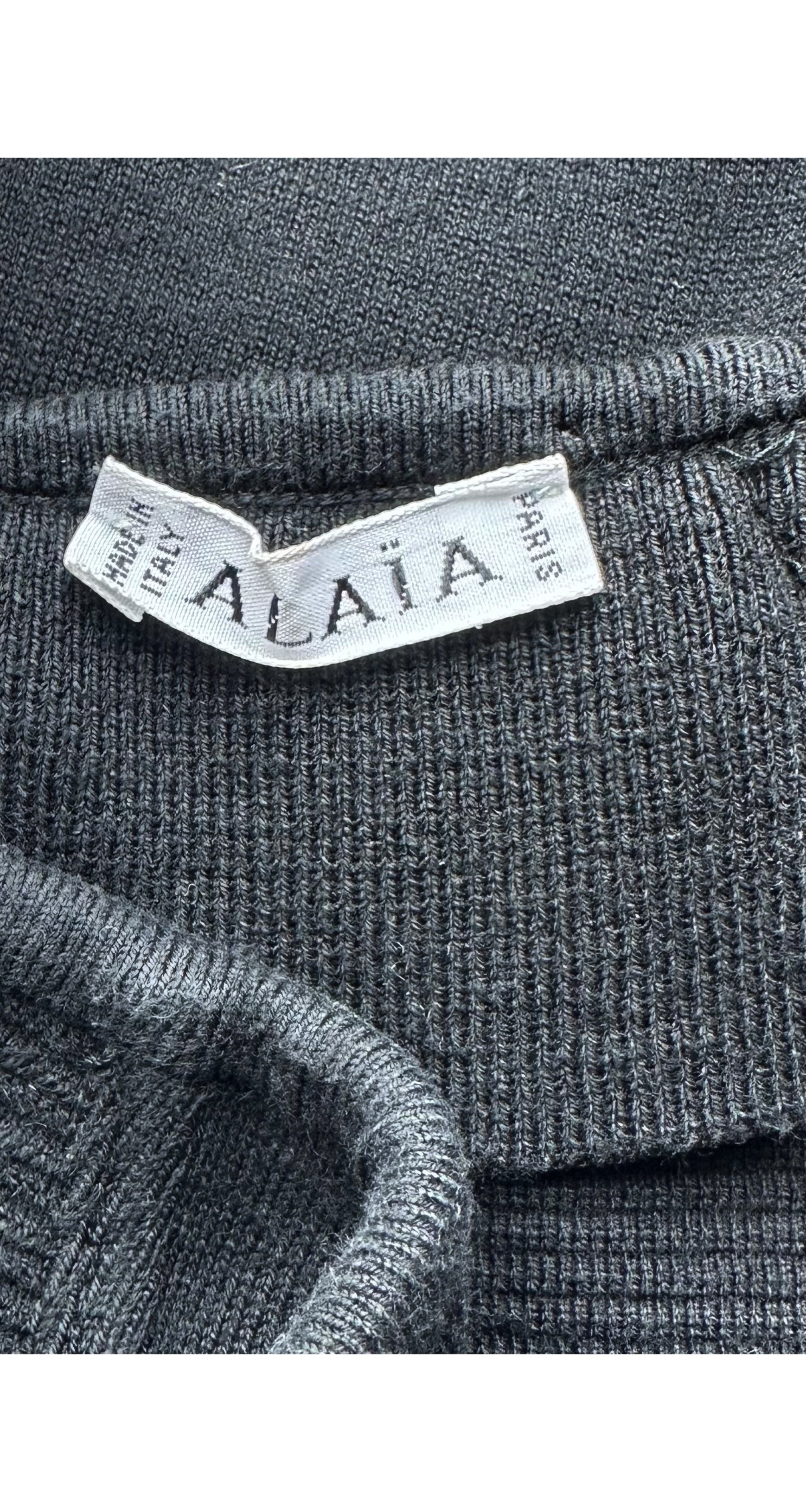 1990 S/S Black Cotton Jersey High-Waisted Bodycon Skirt