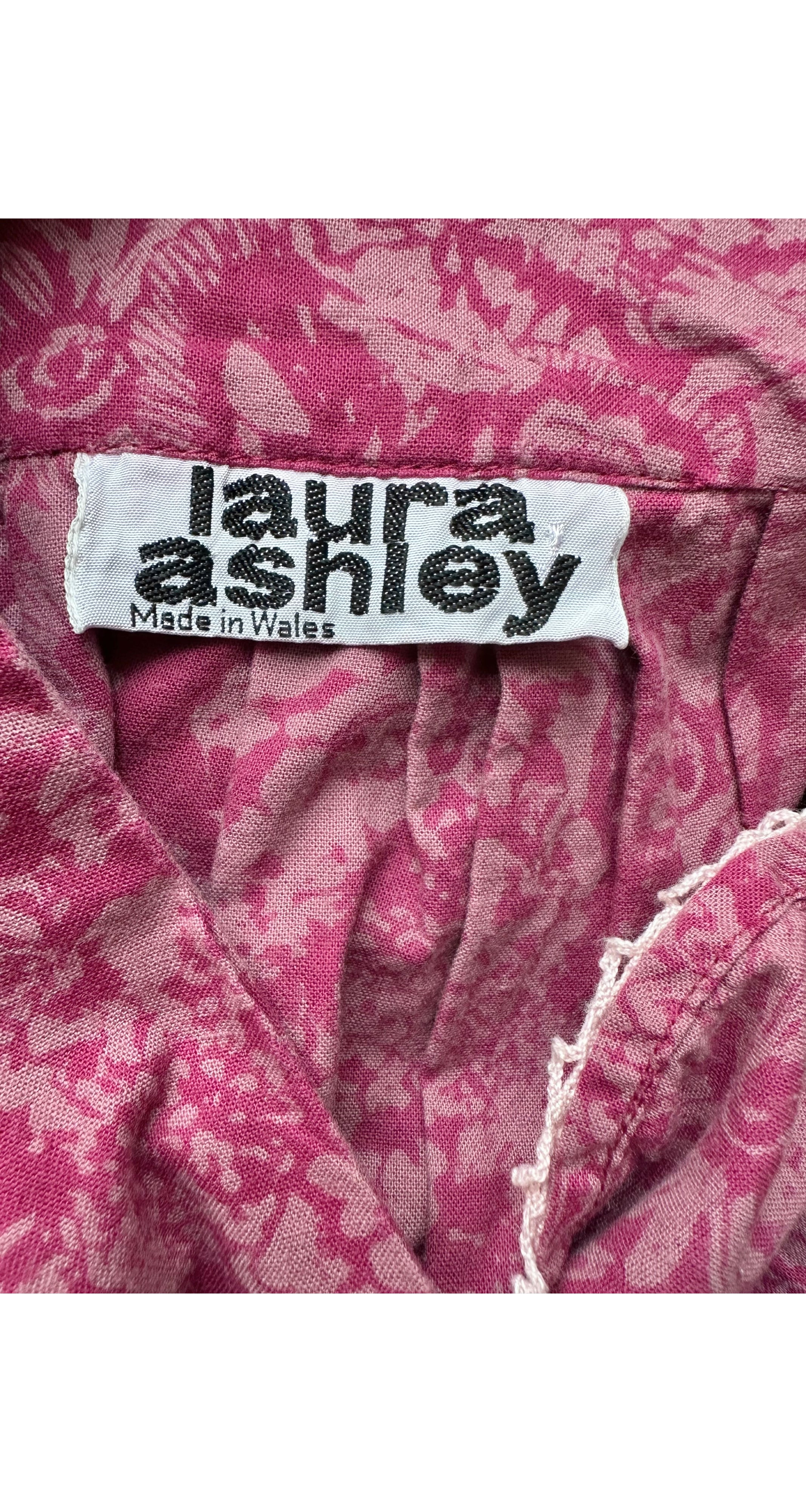 1970s Floral Cotton Prairie Tabard Pinafore Dress