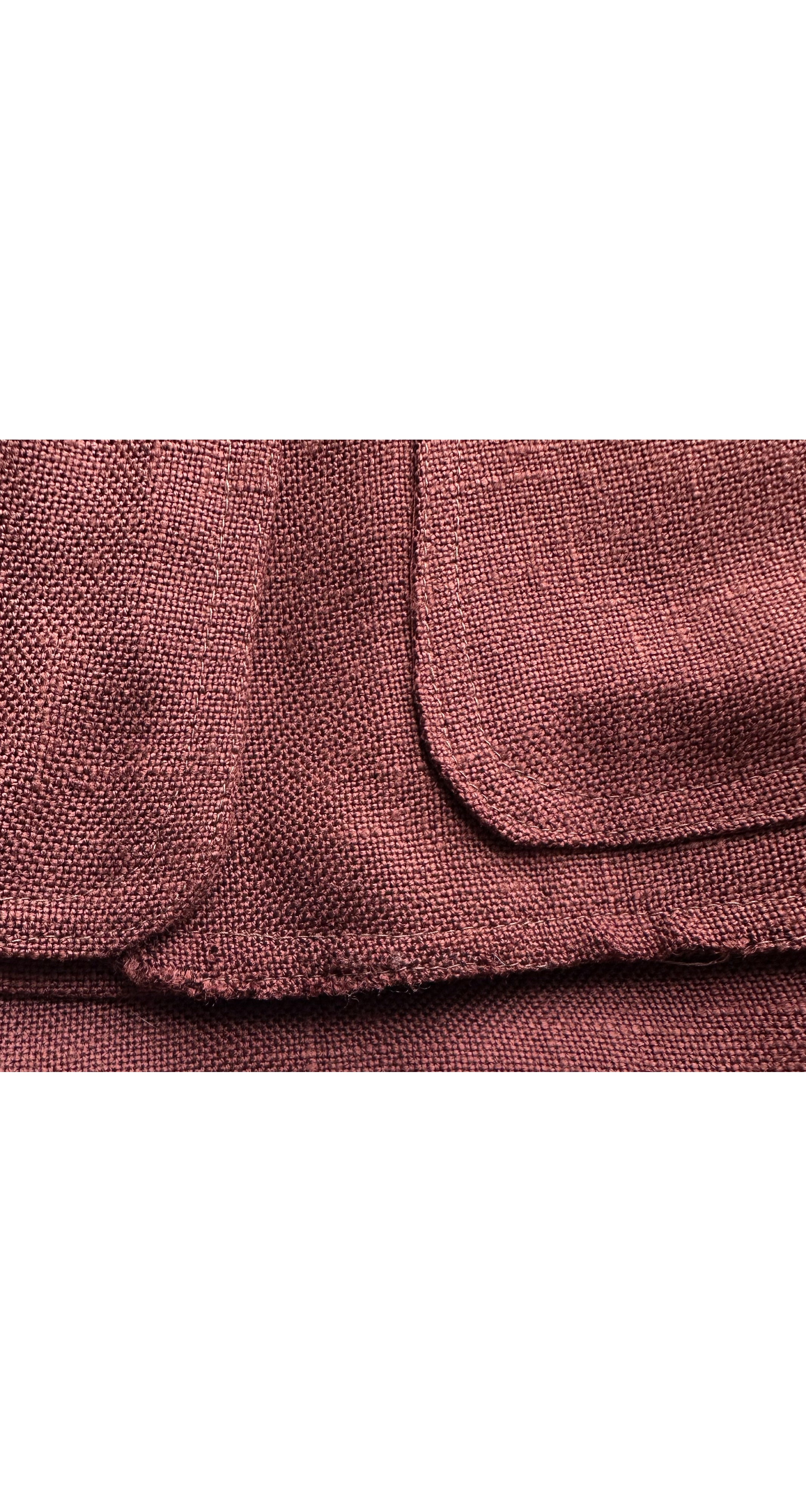 1974 Brown Linen Rounded Lapel Jacket