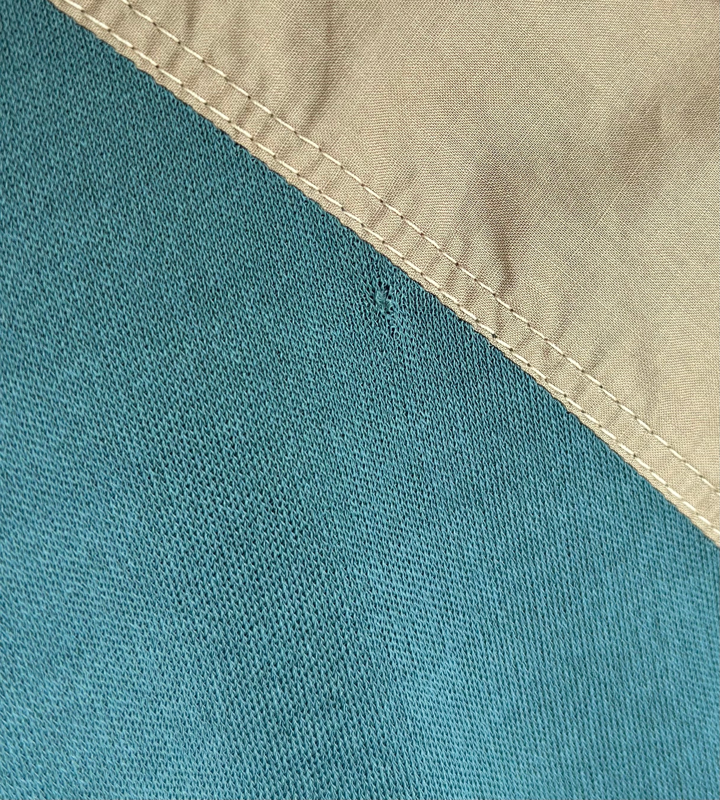 1980s Teal Rayon Jersey Long Sleeve Midi Dress