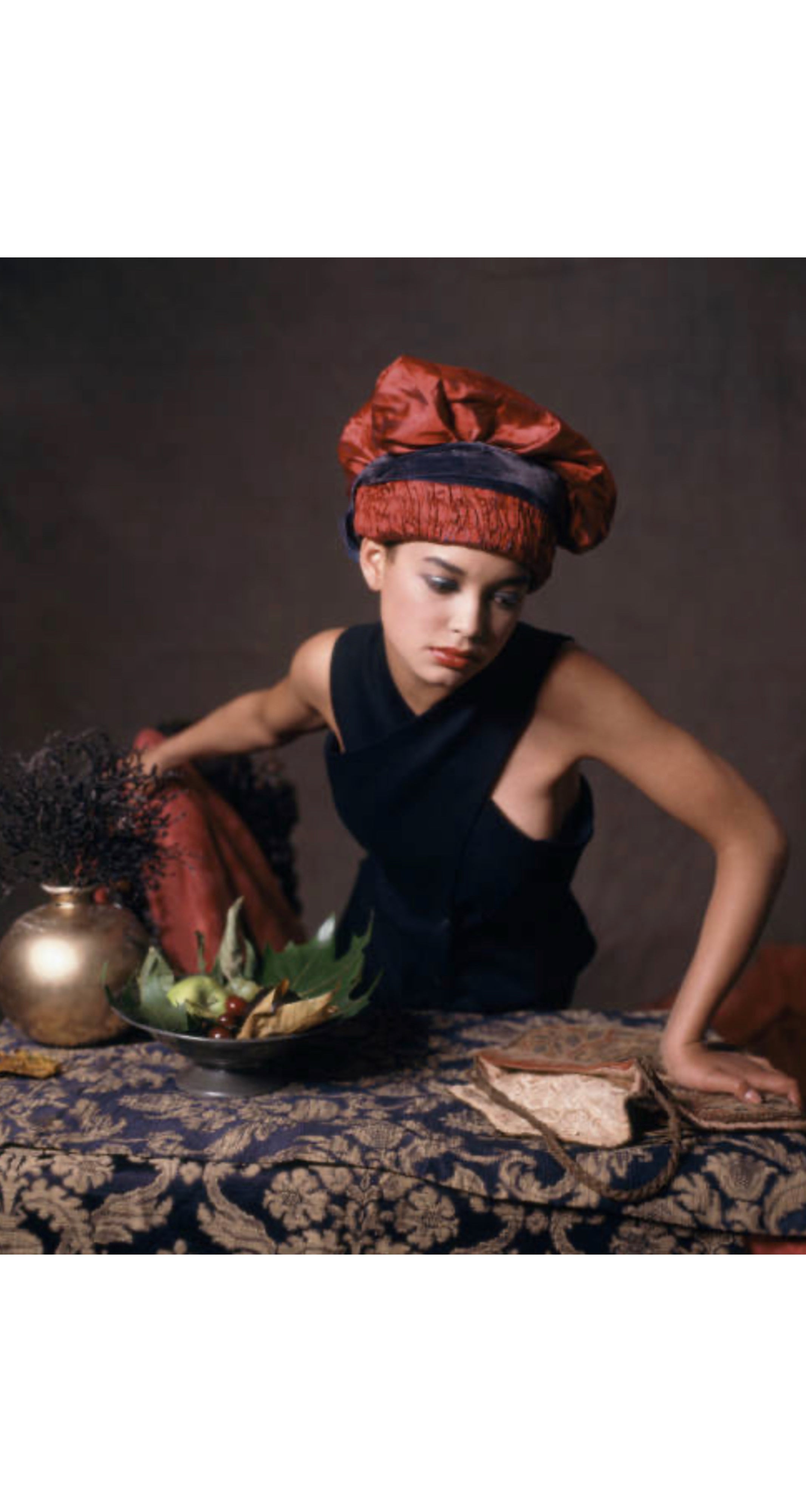 1987 Navy Wool Gabardine Double-Breasted Tuxedo Dress