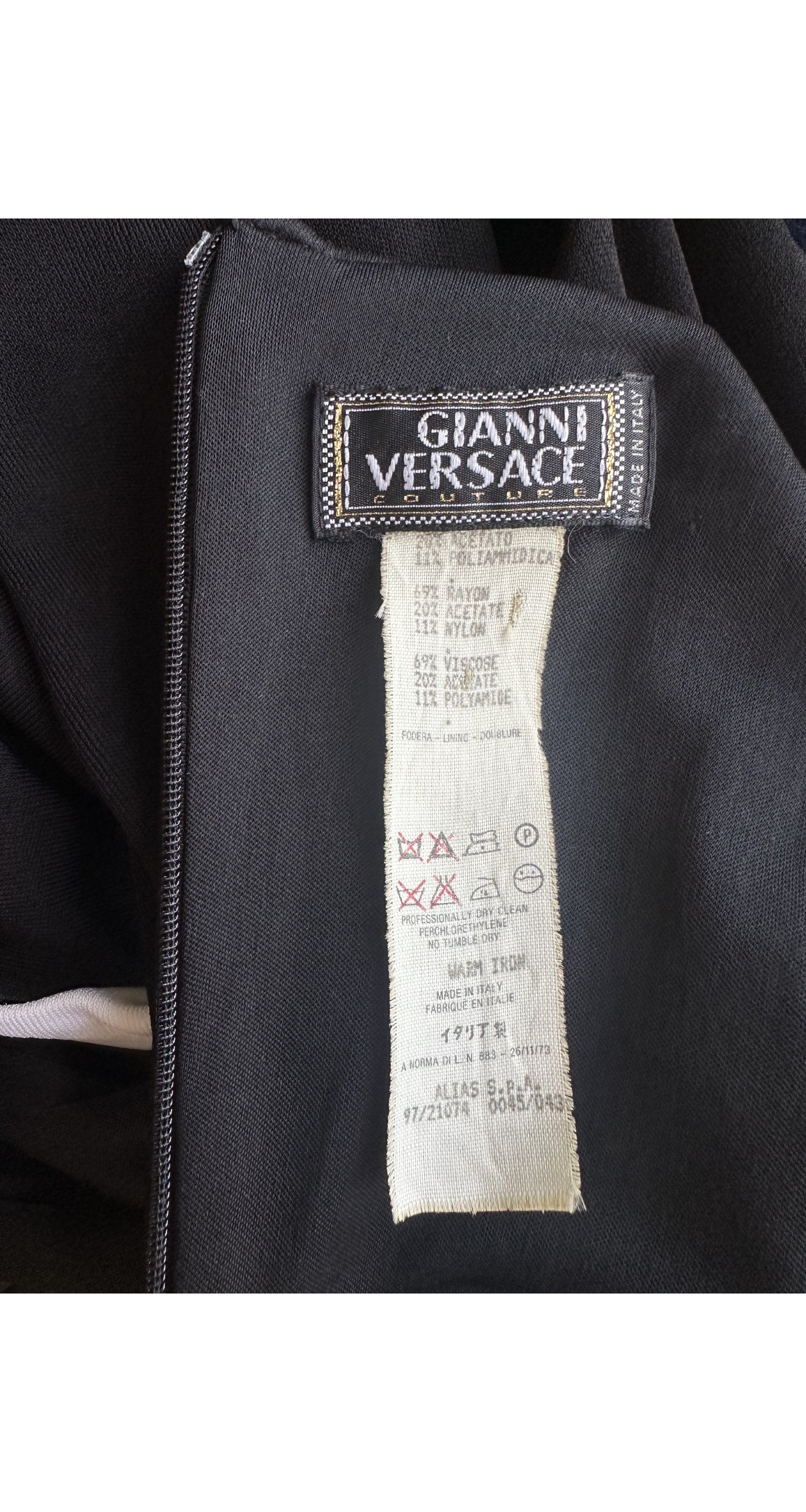 1997 Black Viscose Jersey Sleeveless Dress