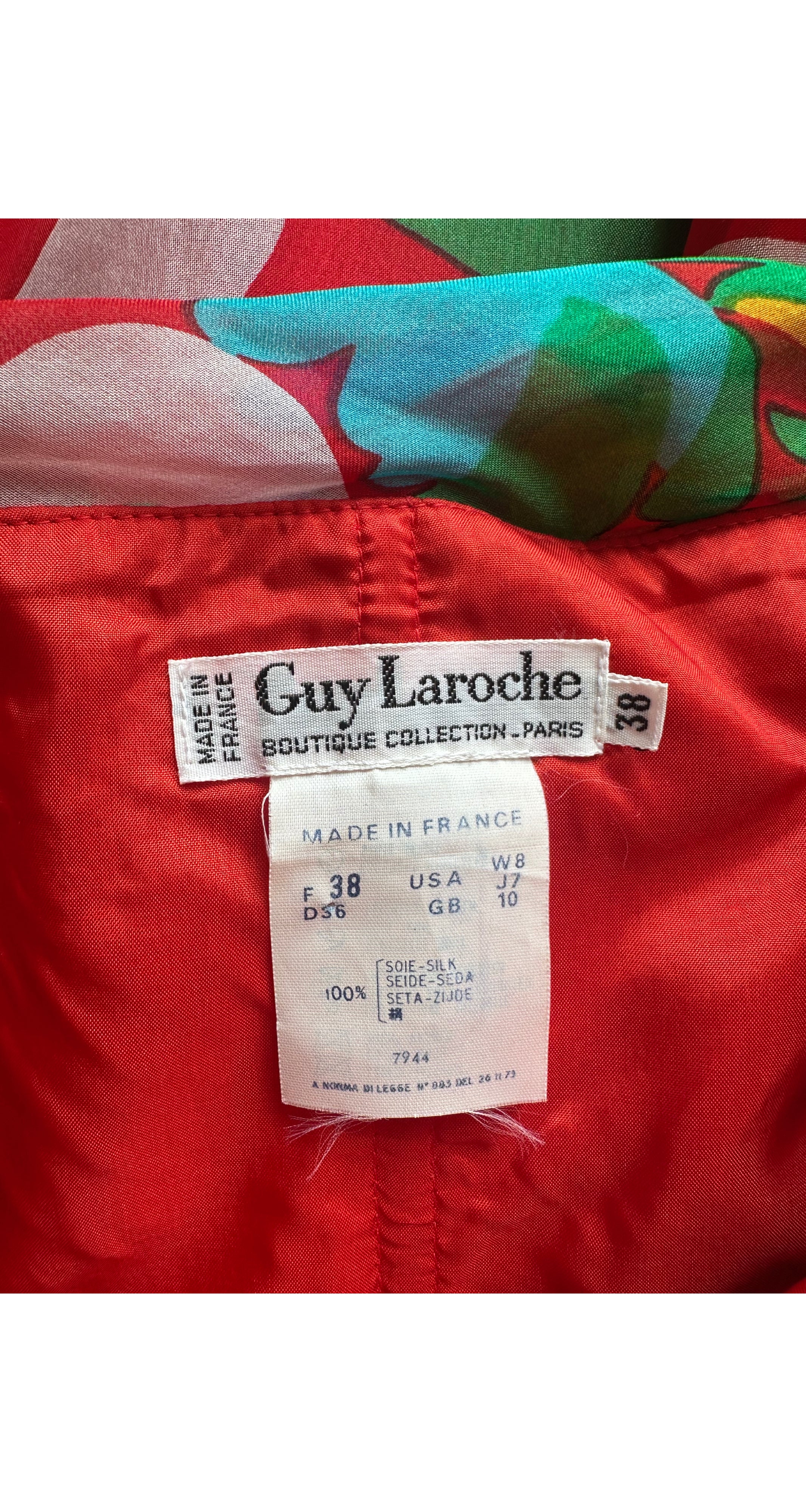 1980s Floral Silk Organza Strapless Gown