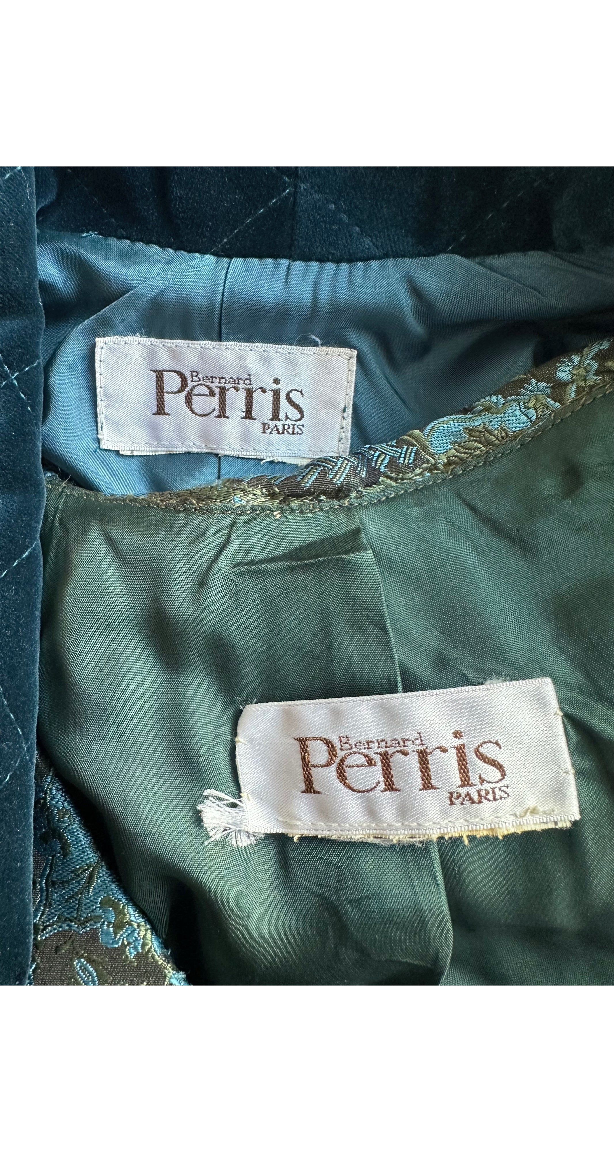 1989-90 F/W Blue Silk Jacquard Smoking Jacket & Waistcoat Set