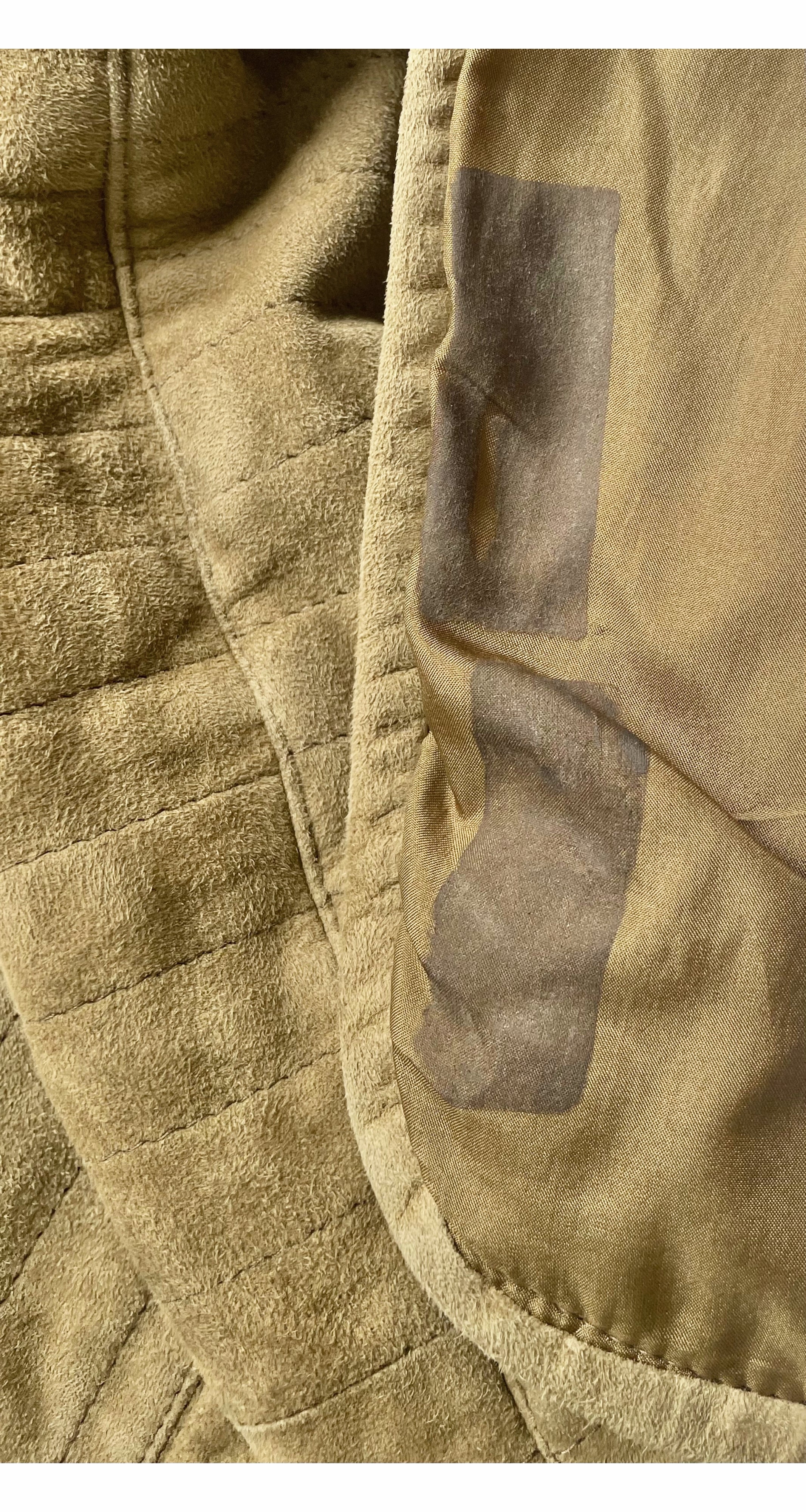1990 F/W Quilted Beige Suede Tie-Front Jacket