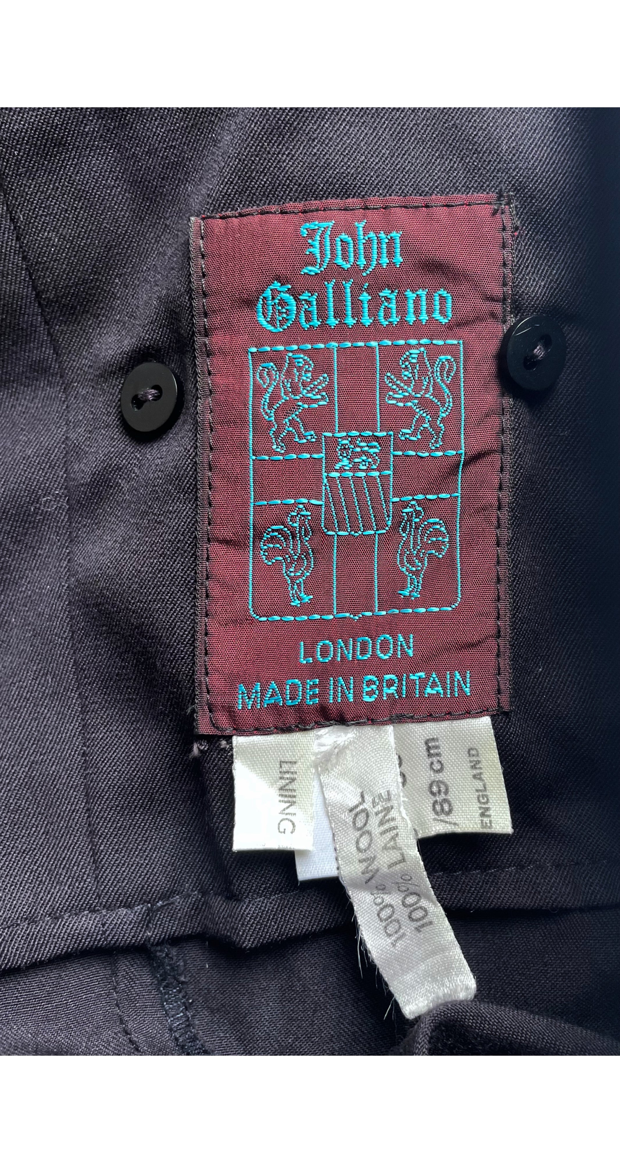 1987 Navy Wool Gabardine Double-Breasted Tuxedo Dress