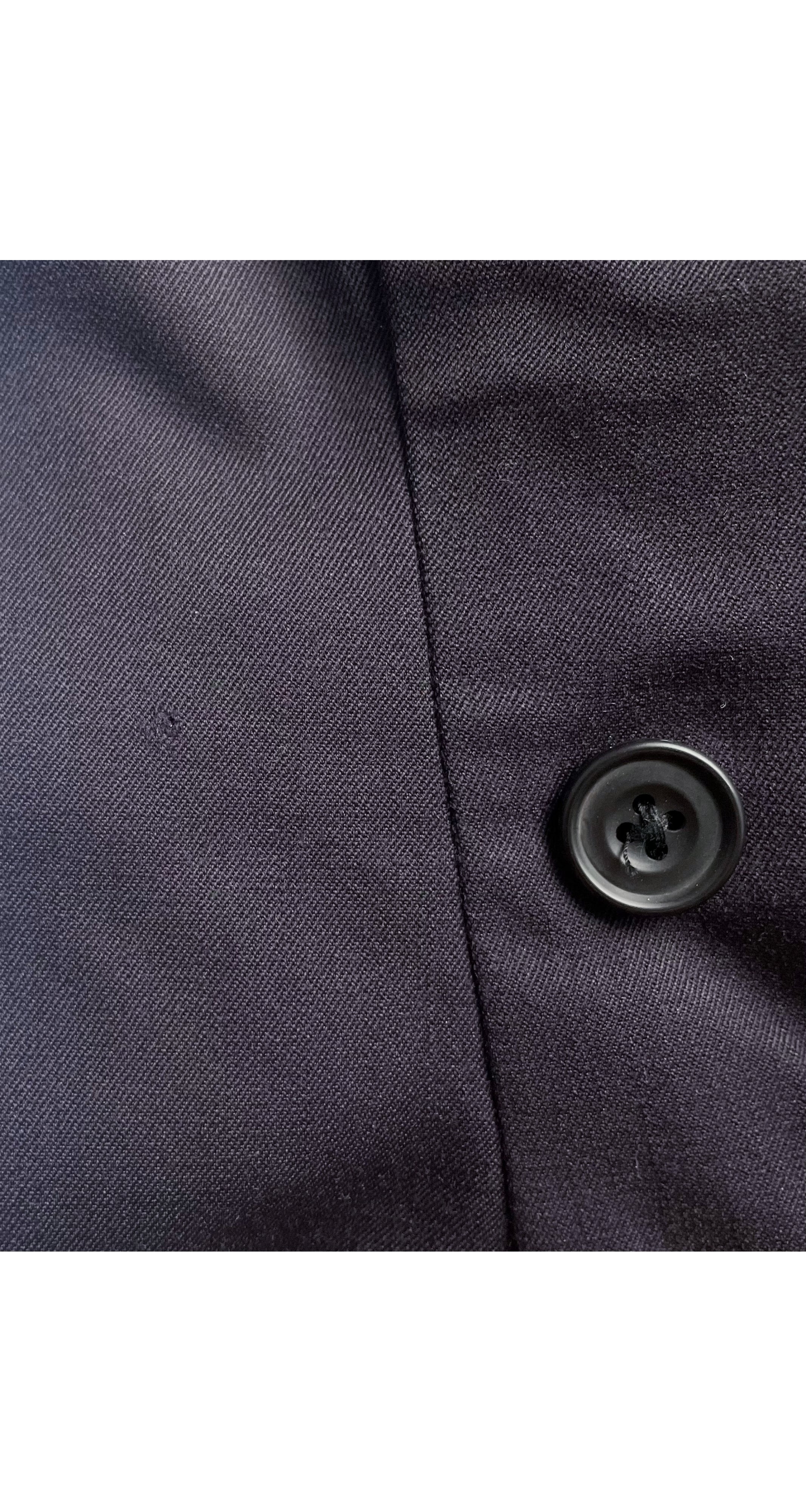 1987 Navy Wool Gabardine Double-Breasted Tuxedo Dress