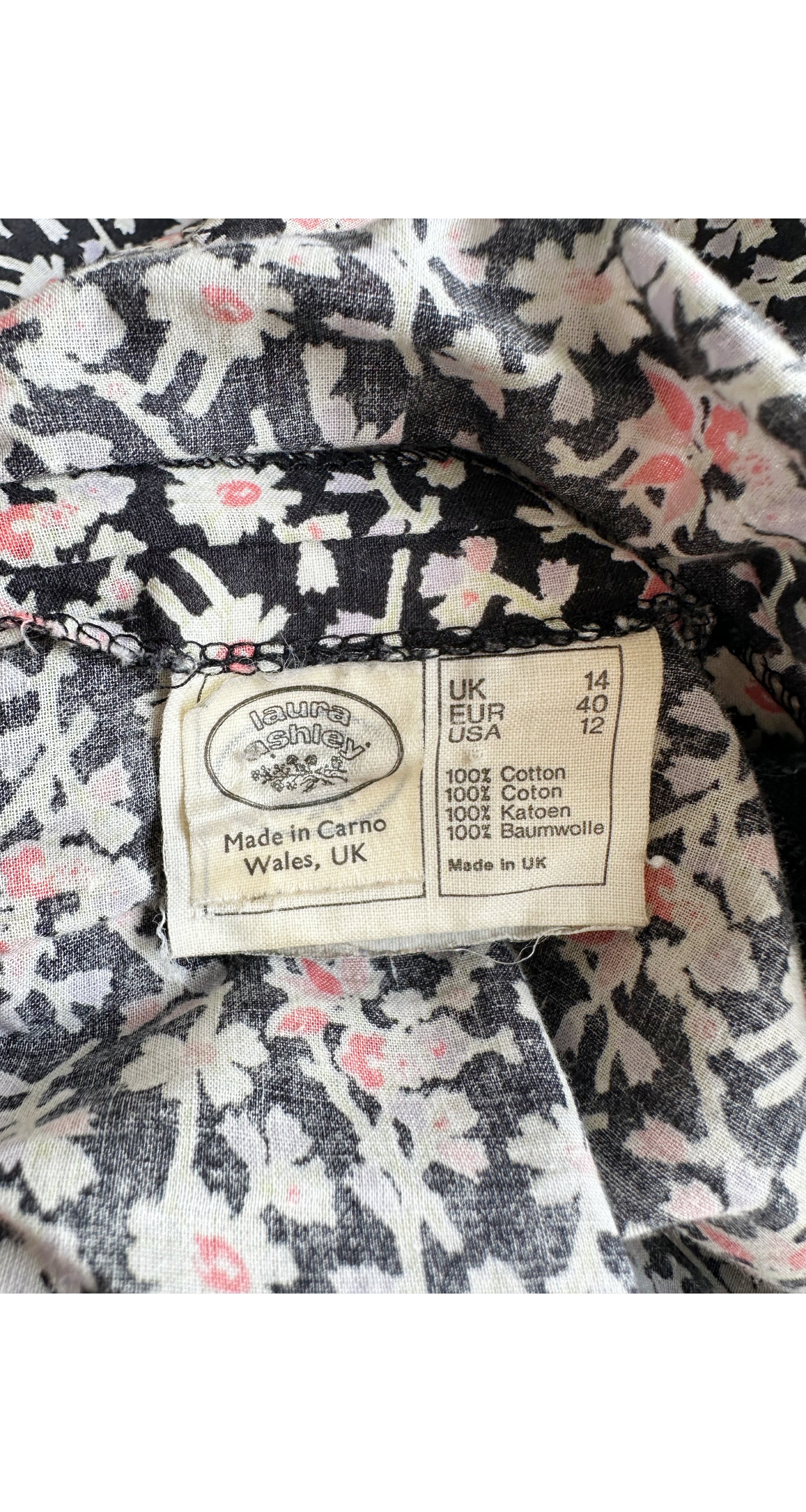 1979 S/S Floral Cotton Ruffle Off-The-Shoulder Dress