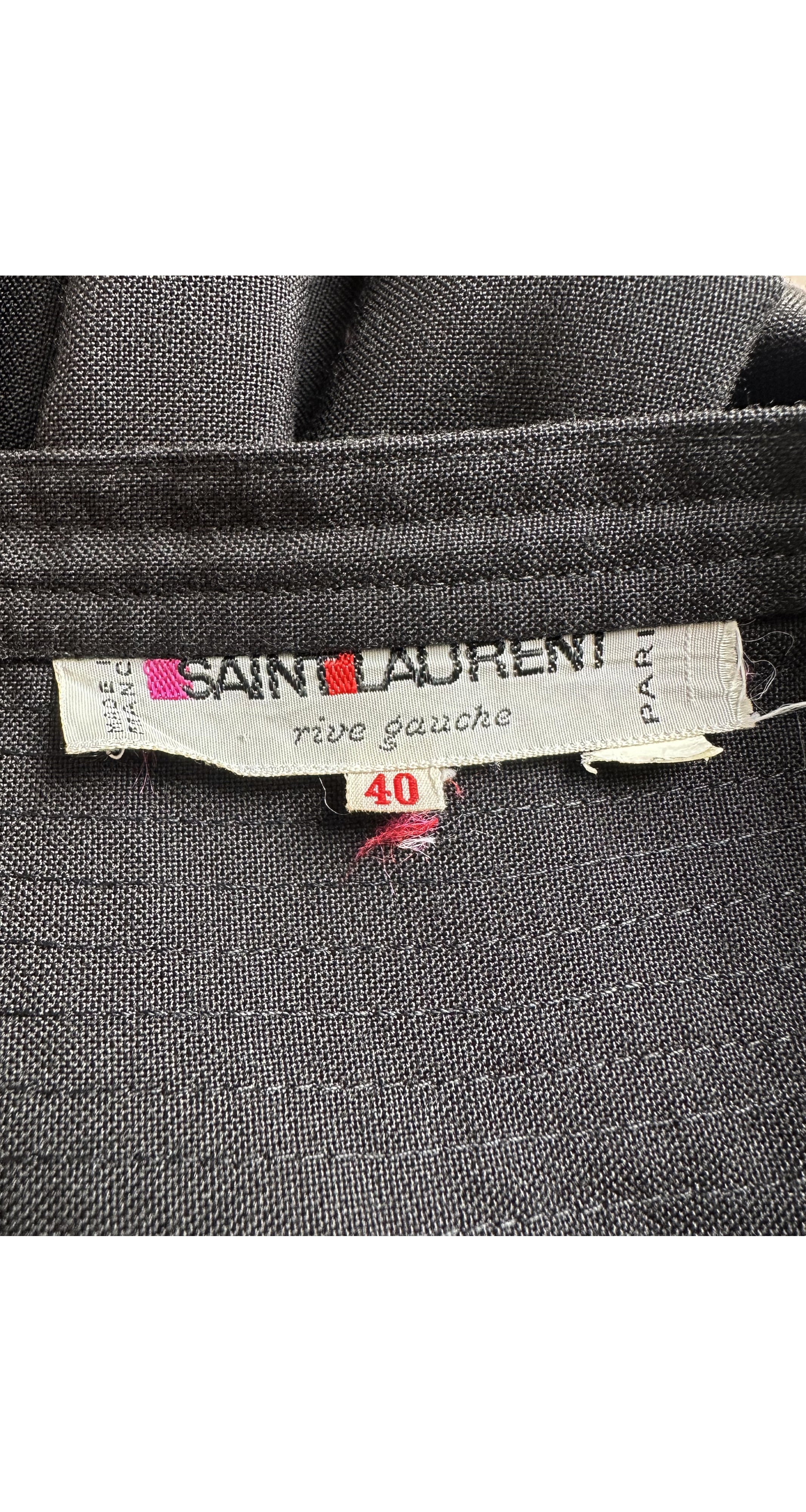 1970s Rose Embroidered Black Peasant Full Midi Skirt