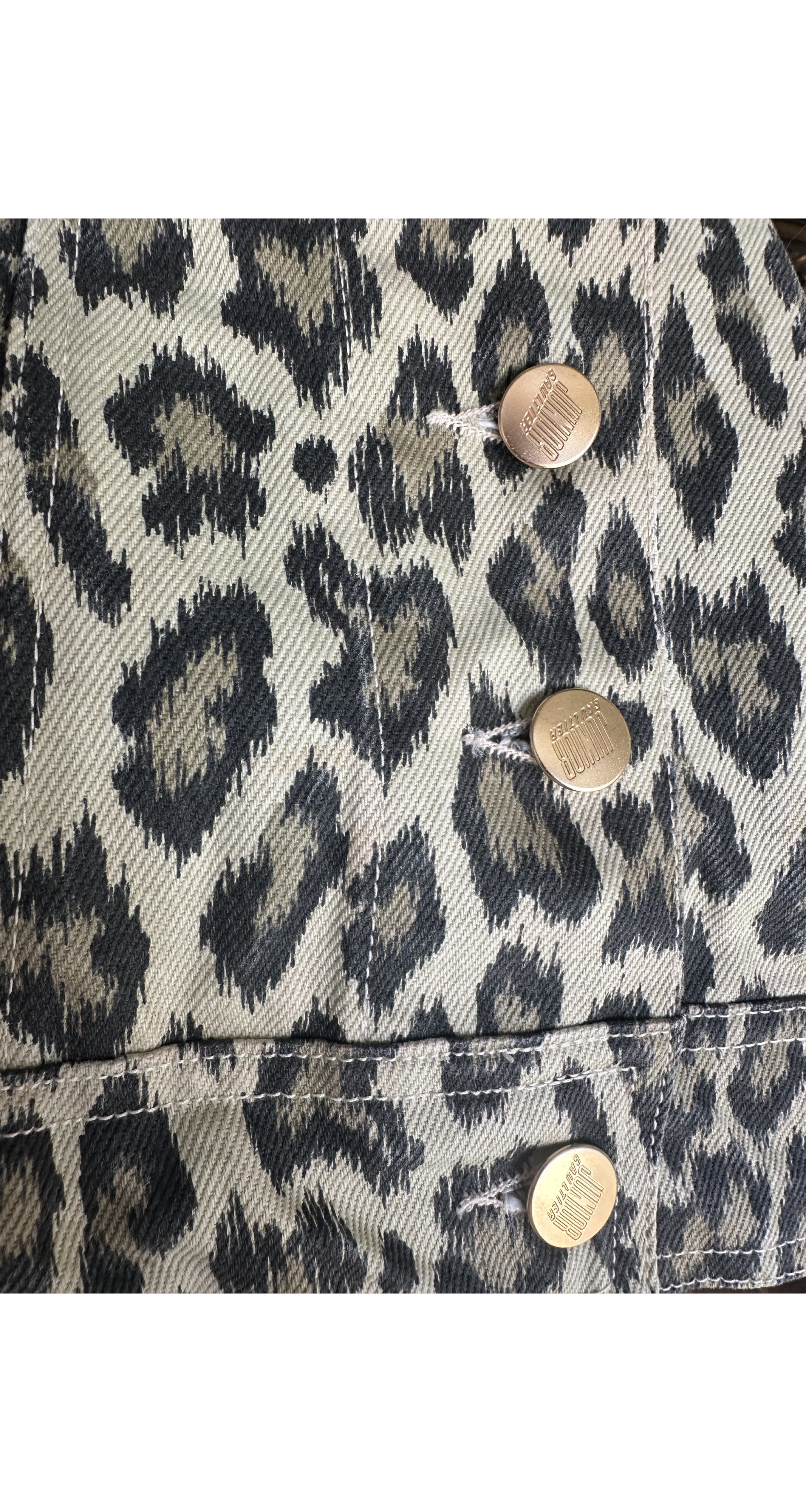 1989 S/S Leopard Print Denim Cotton Underbust Corset Top