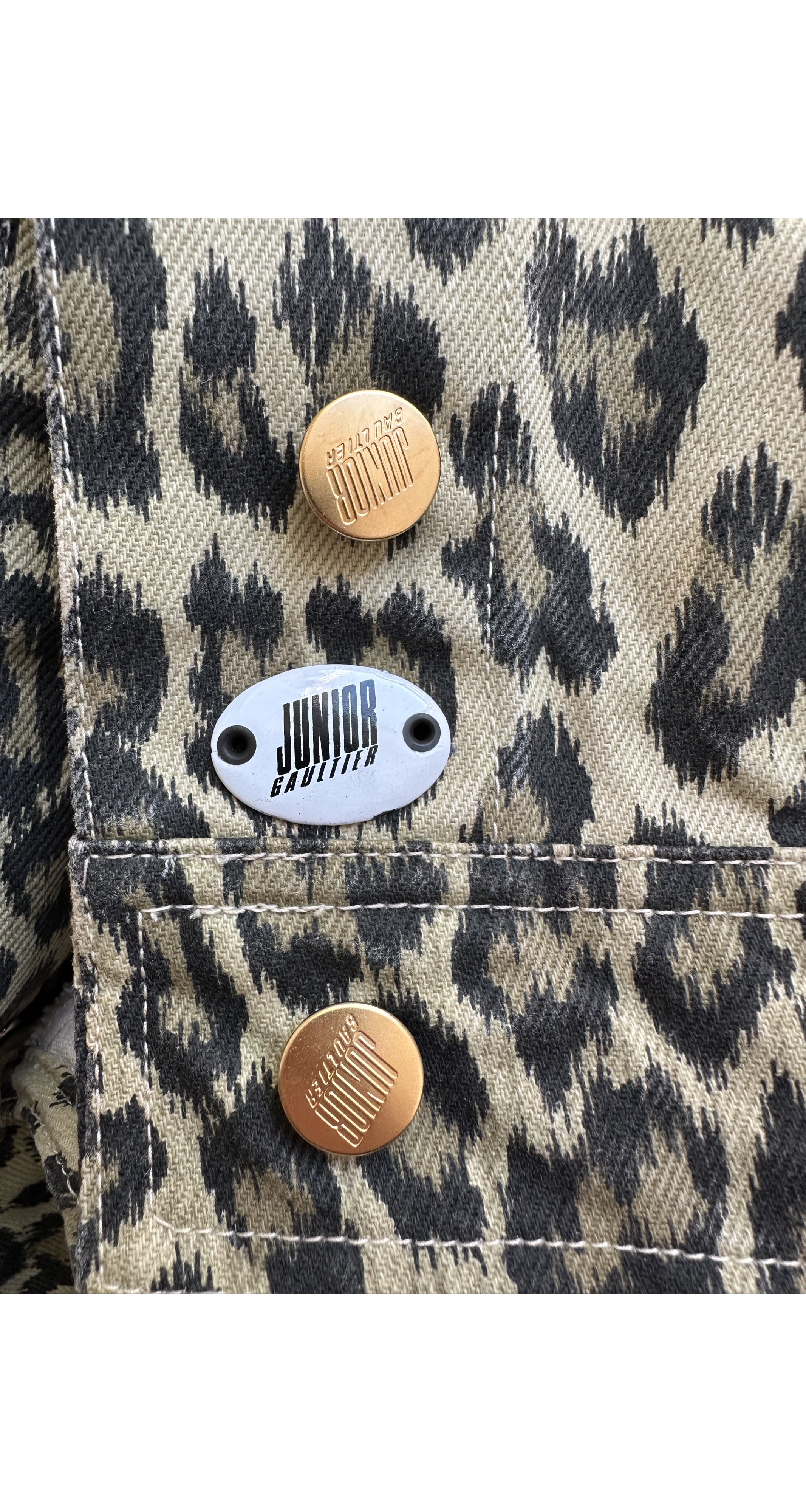 1989 S/S Leopard Print Denim Cotton Underbust Corset Top