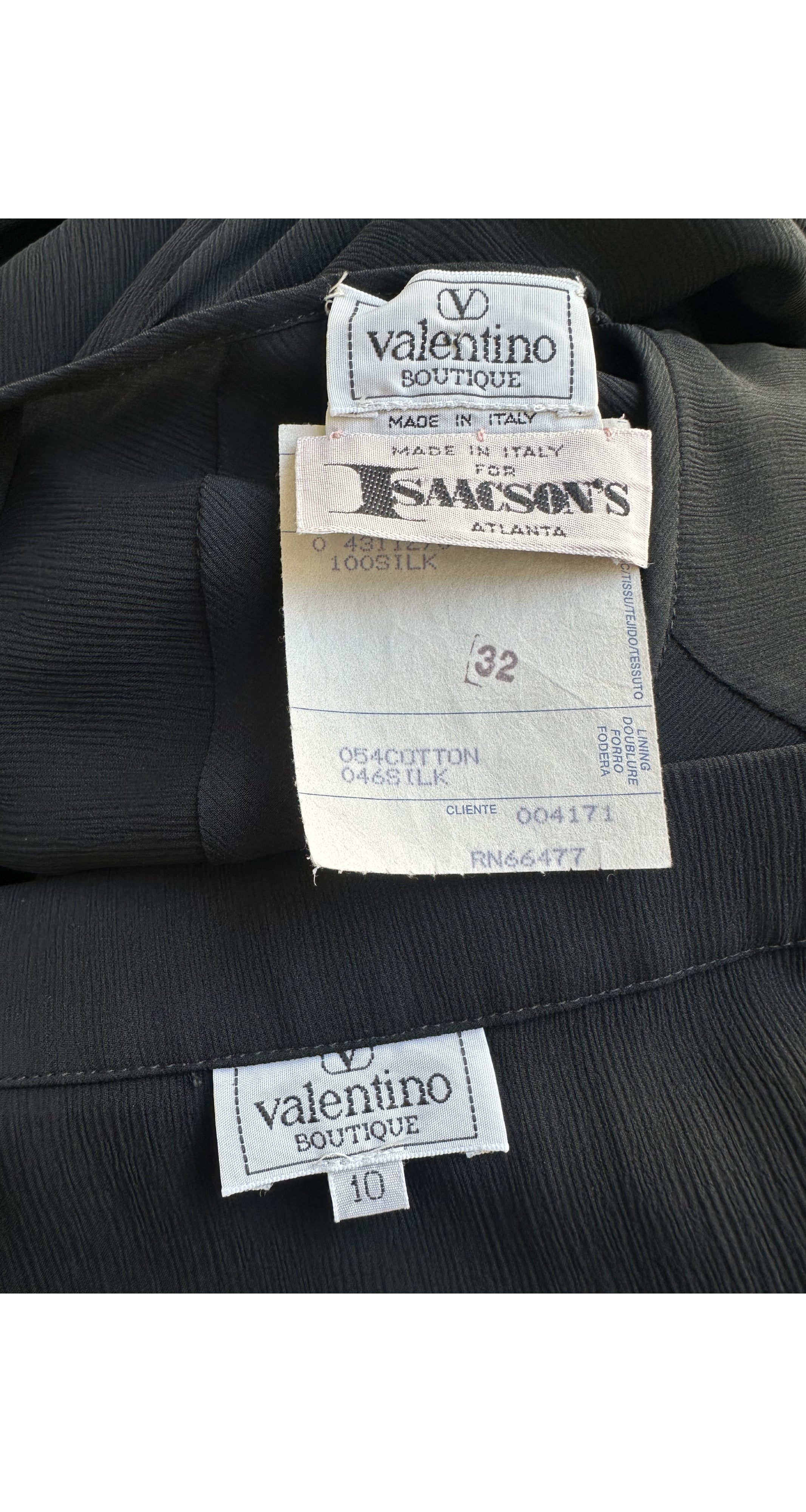 1994-95 F/W Black Silk Chiffon Lace Angel Sleeve Set