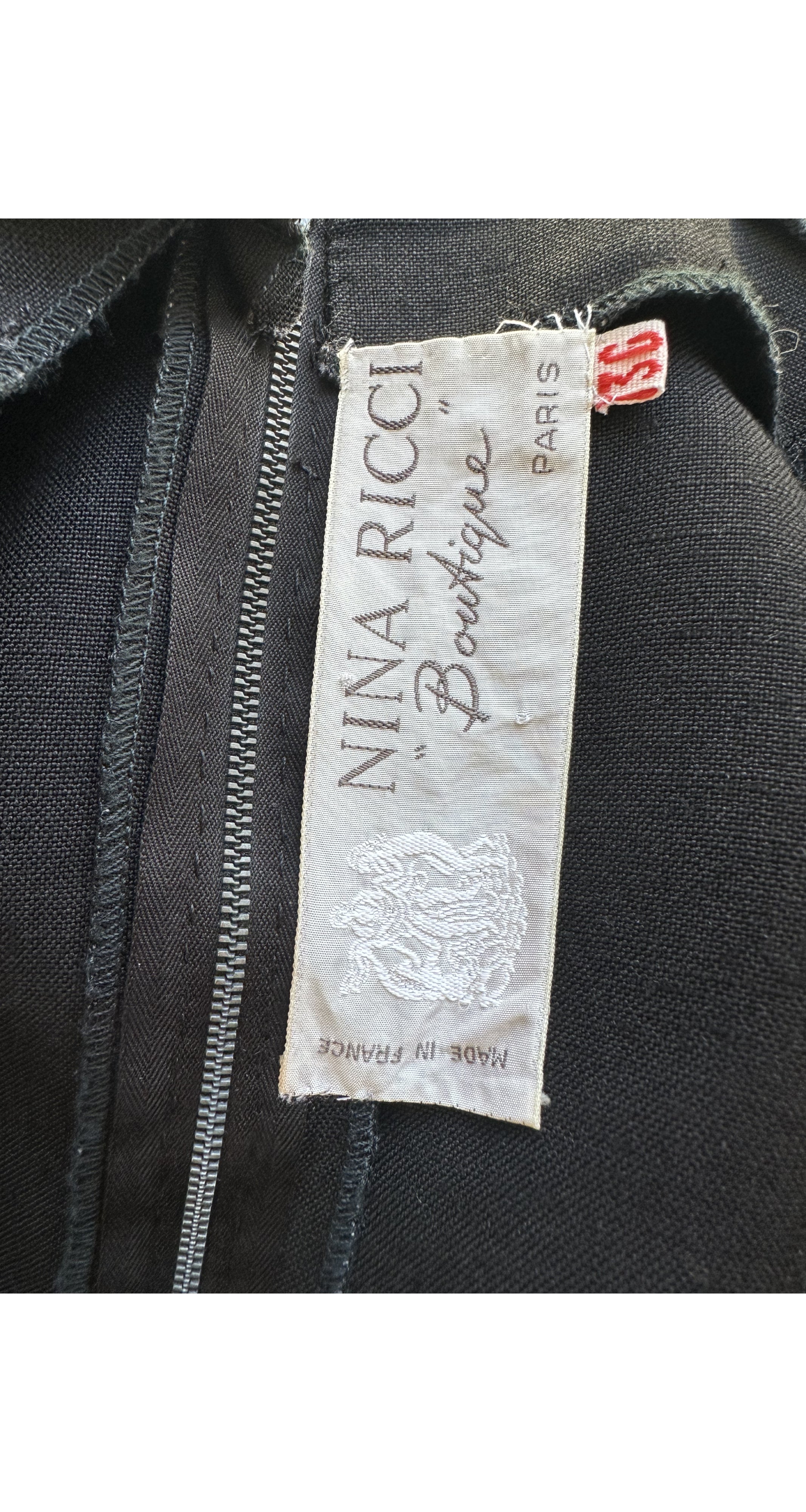 1970s Black Linen Sleeveless Shift Dress