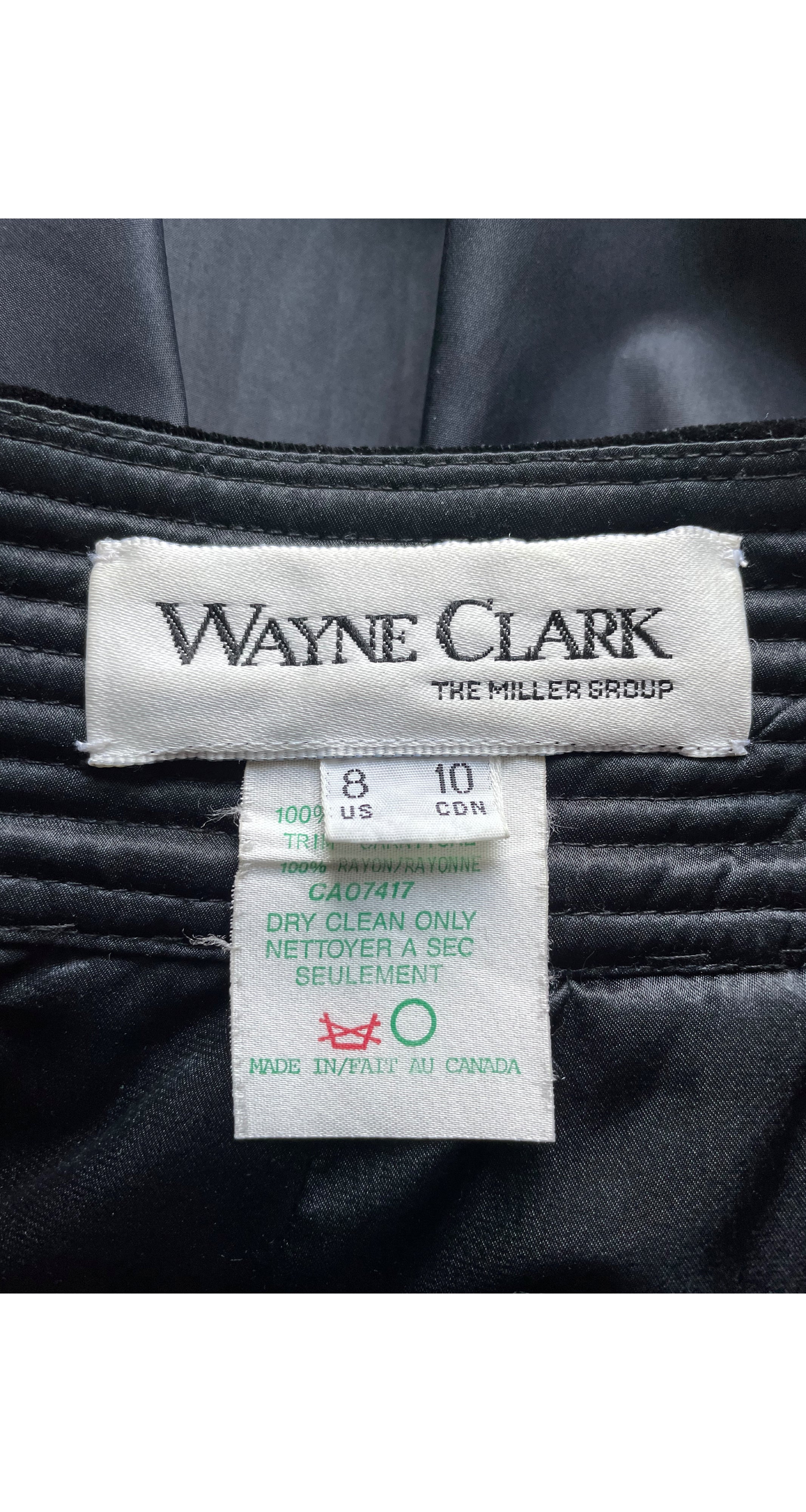 1980s Black Taffeta Cummerbund Bubble Hem Ballroom Skirt