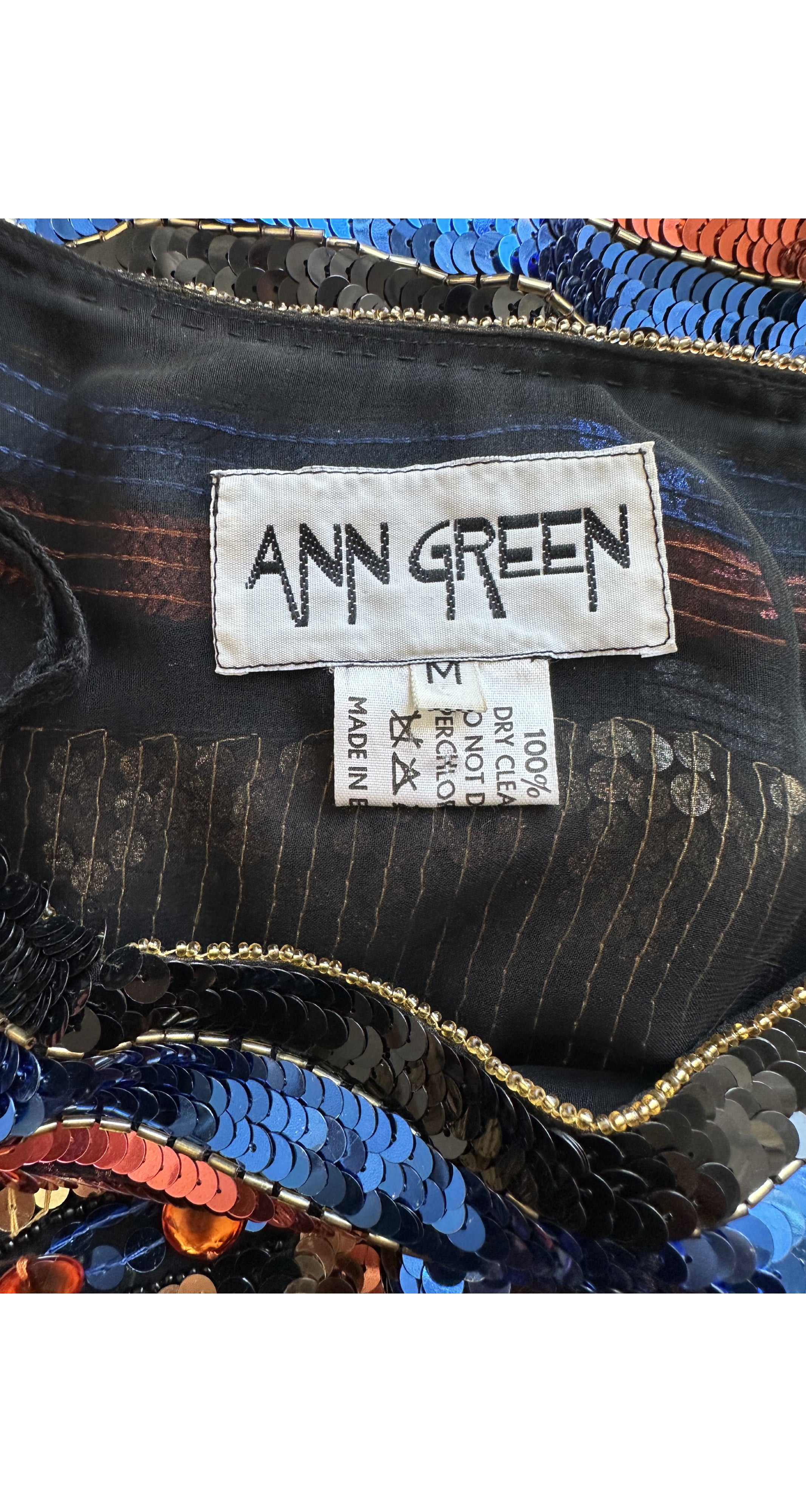 1980s King Tut Gold Sequin Dolman Sleeve Tunic