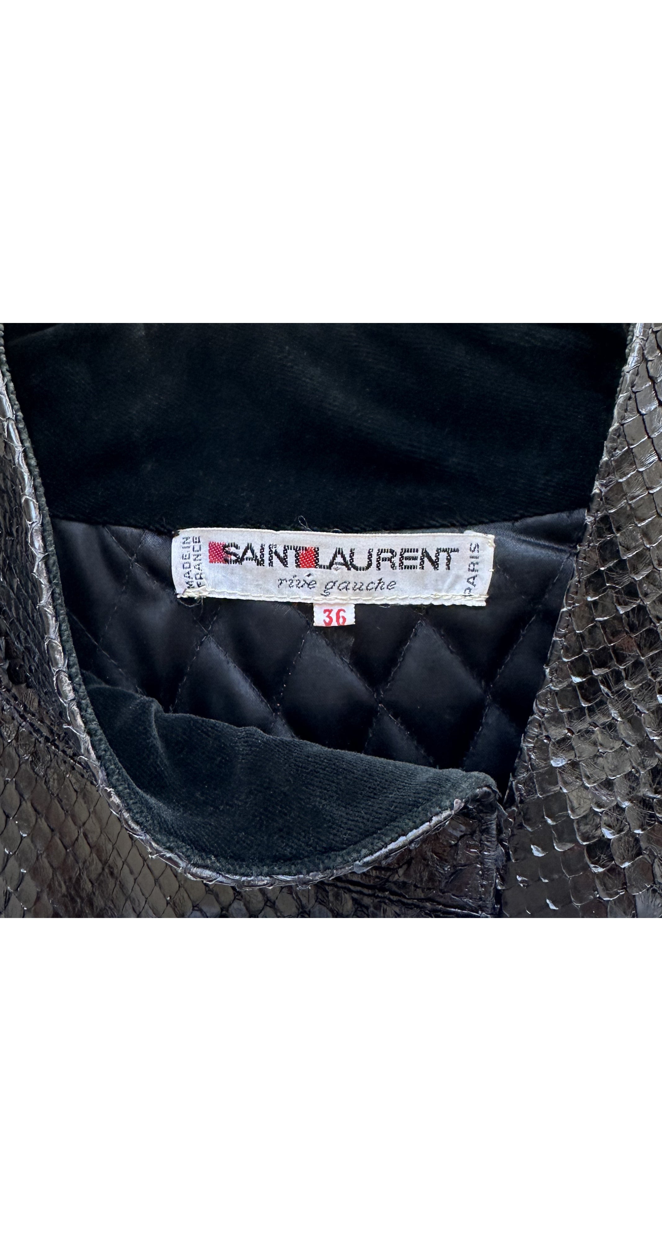 1986-87 F/W Black Snakeskin Stand Up Collar Jacket