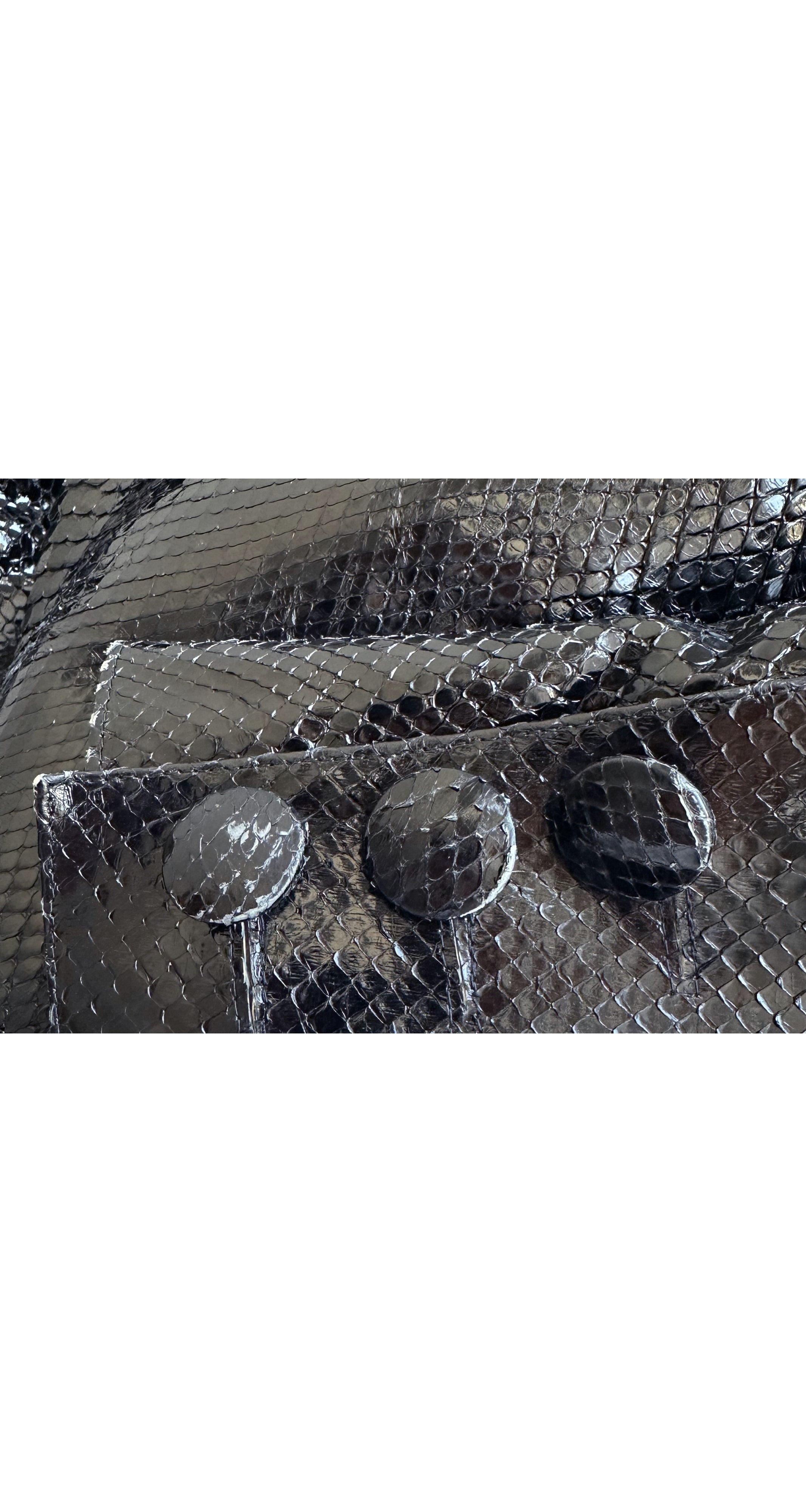 1986-87 F/W Black Snakeskin Stand Up Collar Jacket