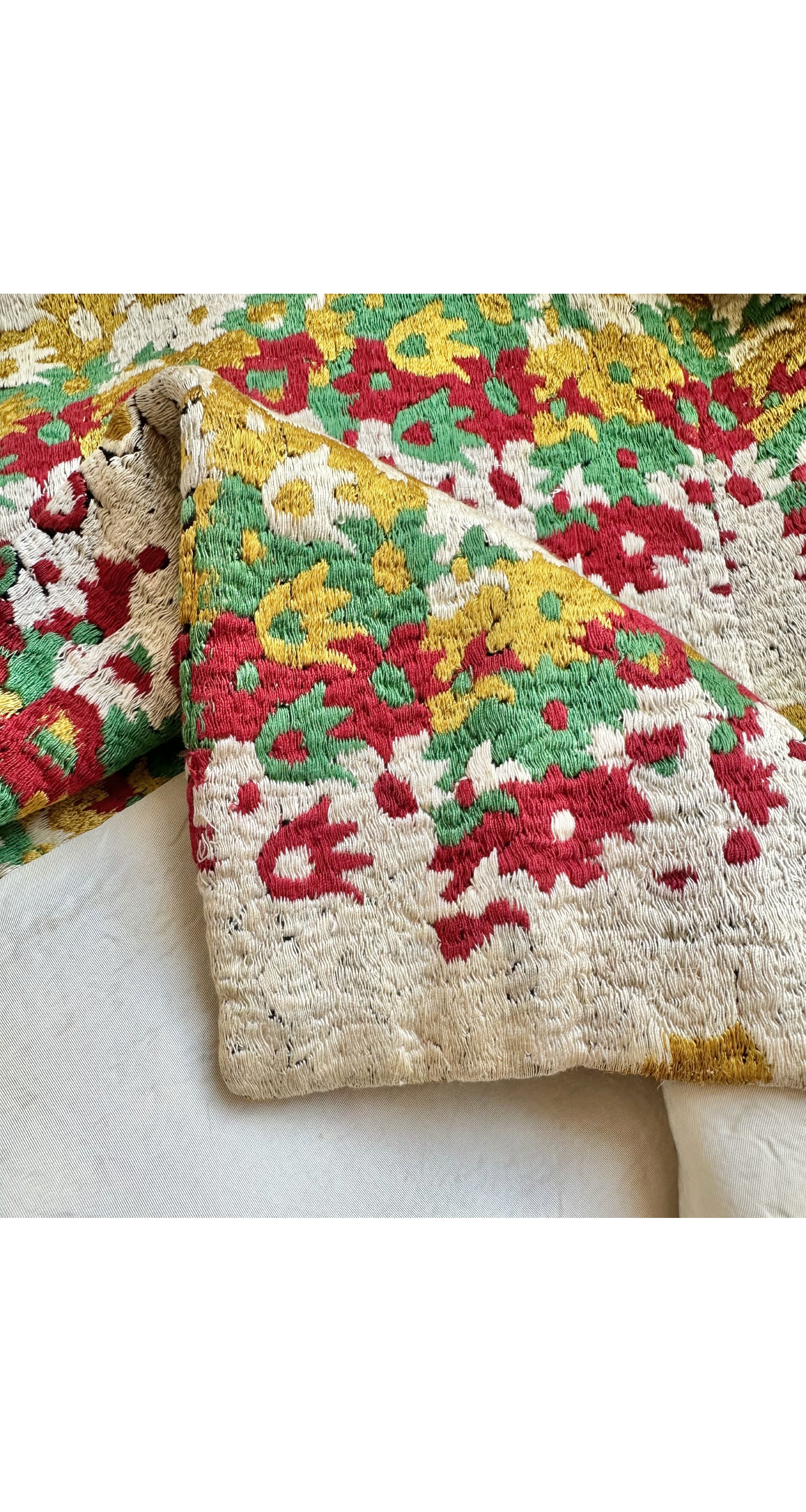 1940s Floral Heavily Embroidered Puff Shoulder Jacket