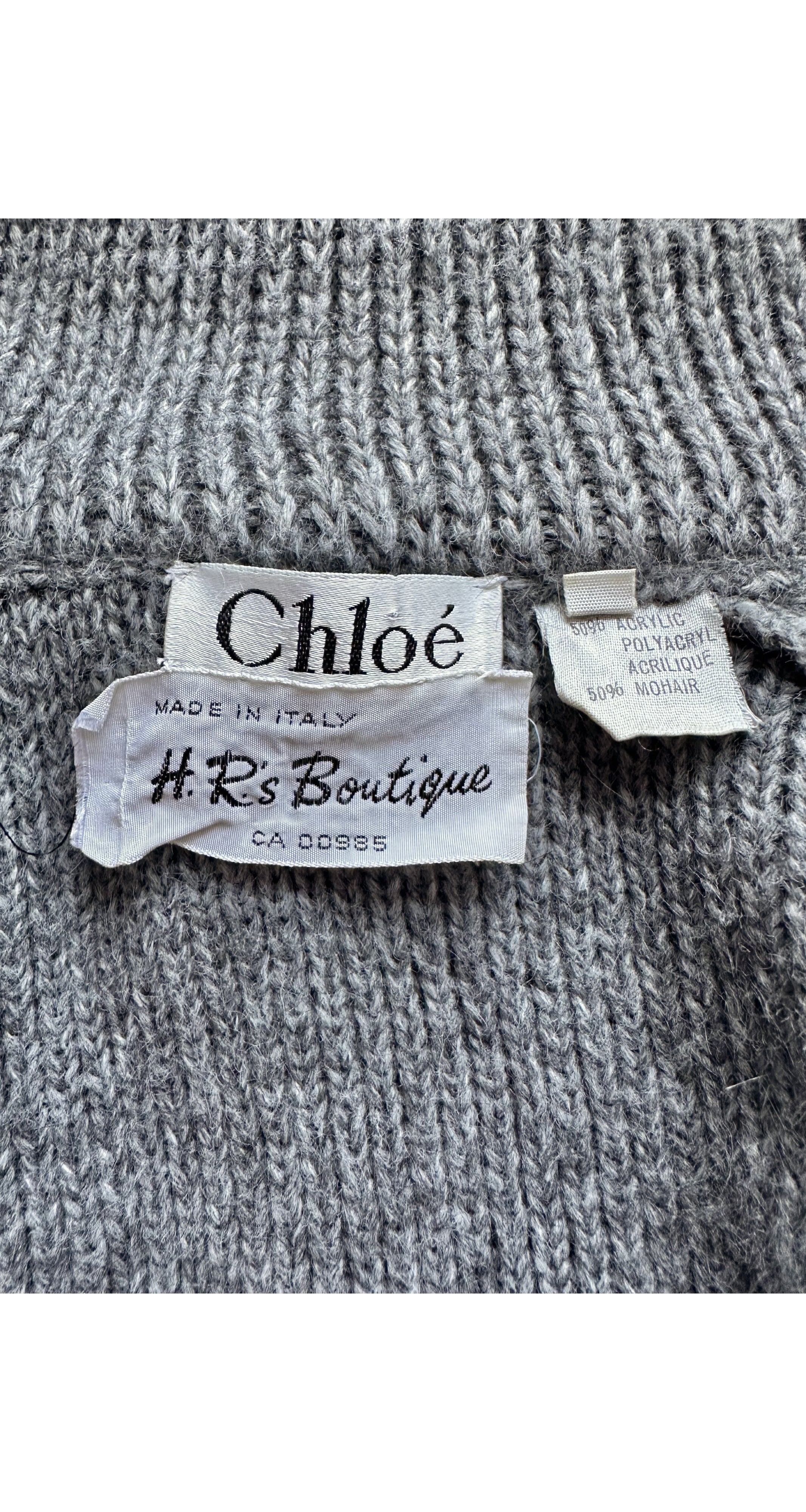 1981-82 F/W Gray Mohair Knit Capelet Cardigan