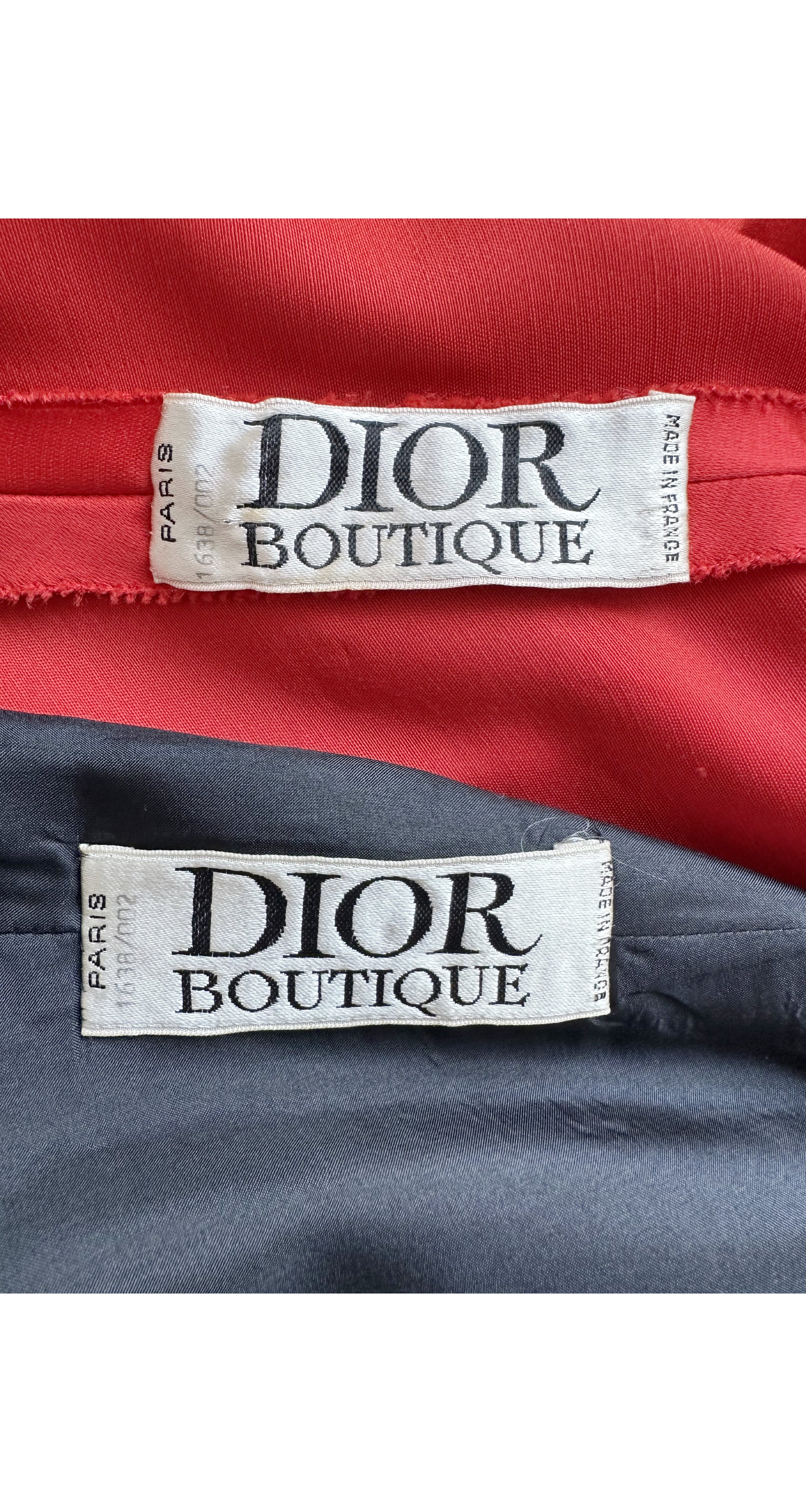 1972-73 F/W Demi-Couture Red & Black Silk Satin Pierrot Evening Set